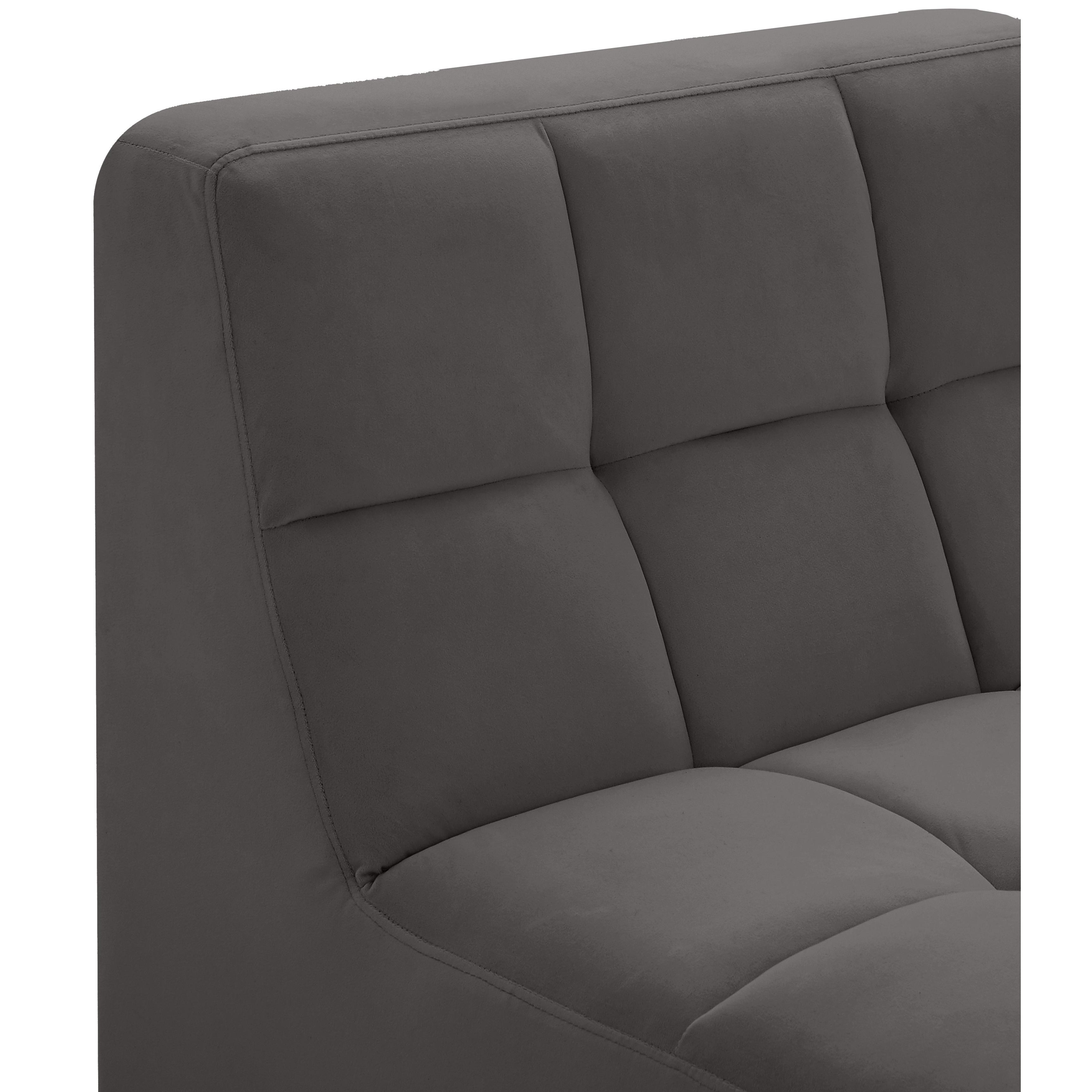 Meridian Relax Grey Velvet Armless Chair