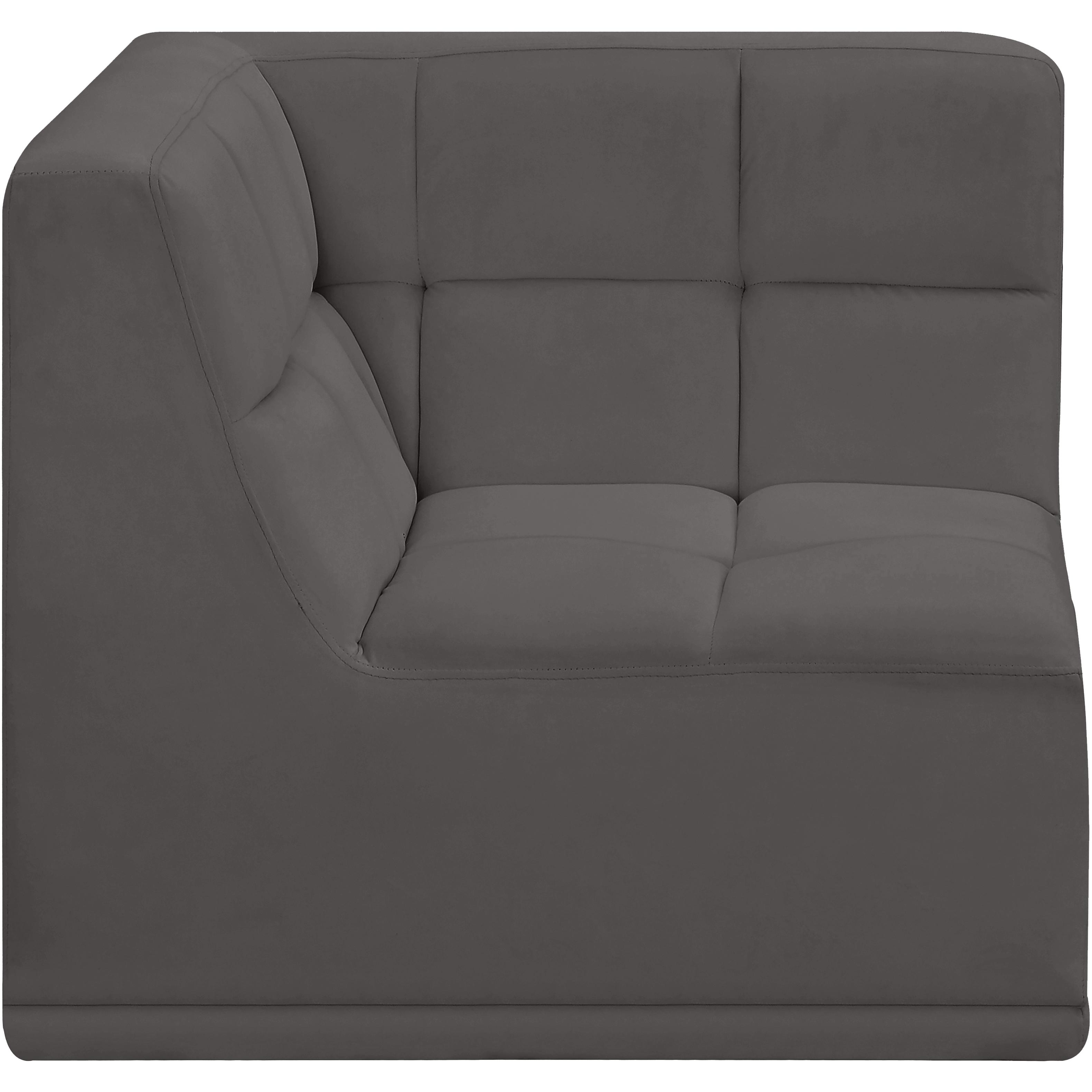 Meridian Relax Grey Velvet Corner Chair