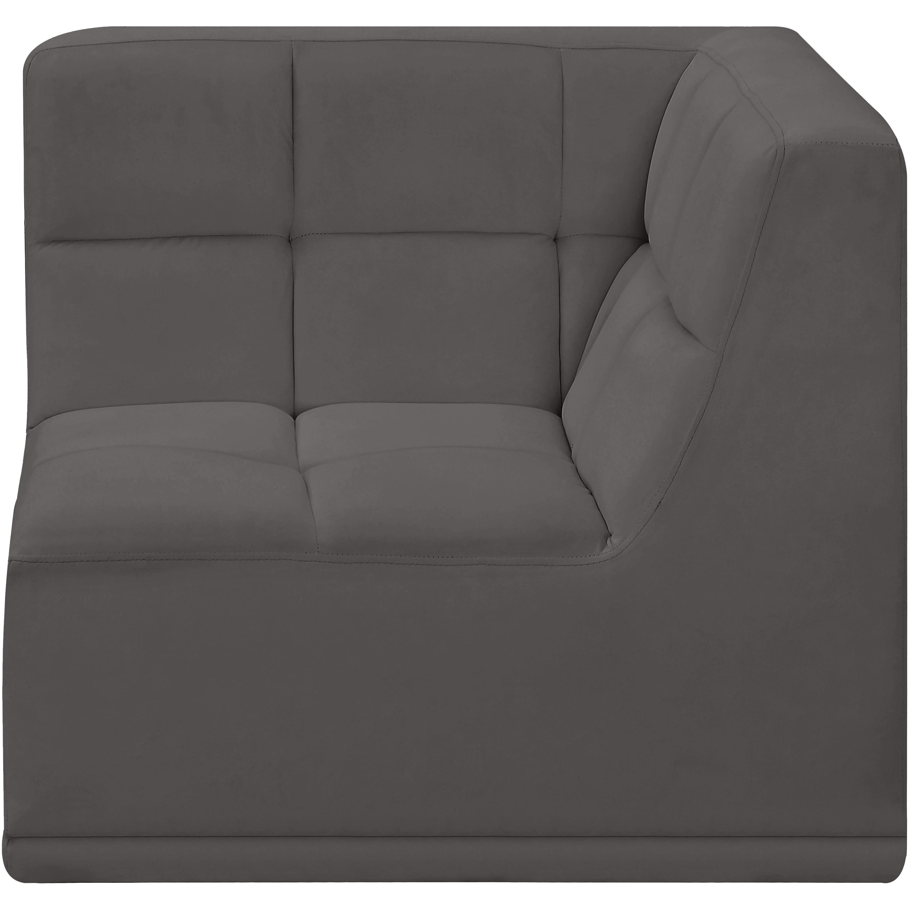 Meridian Relax Grey Velvet Corner Chair