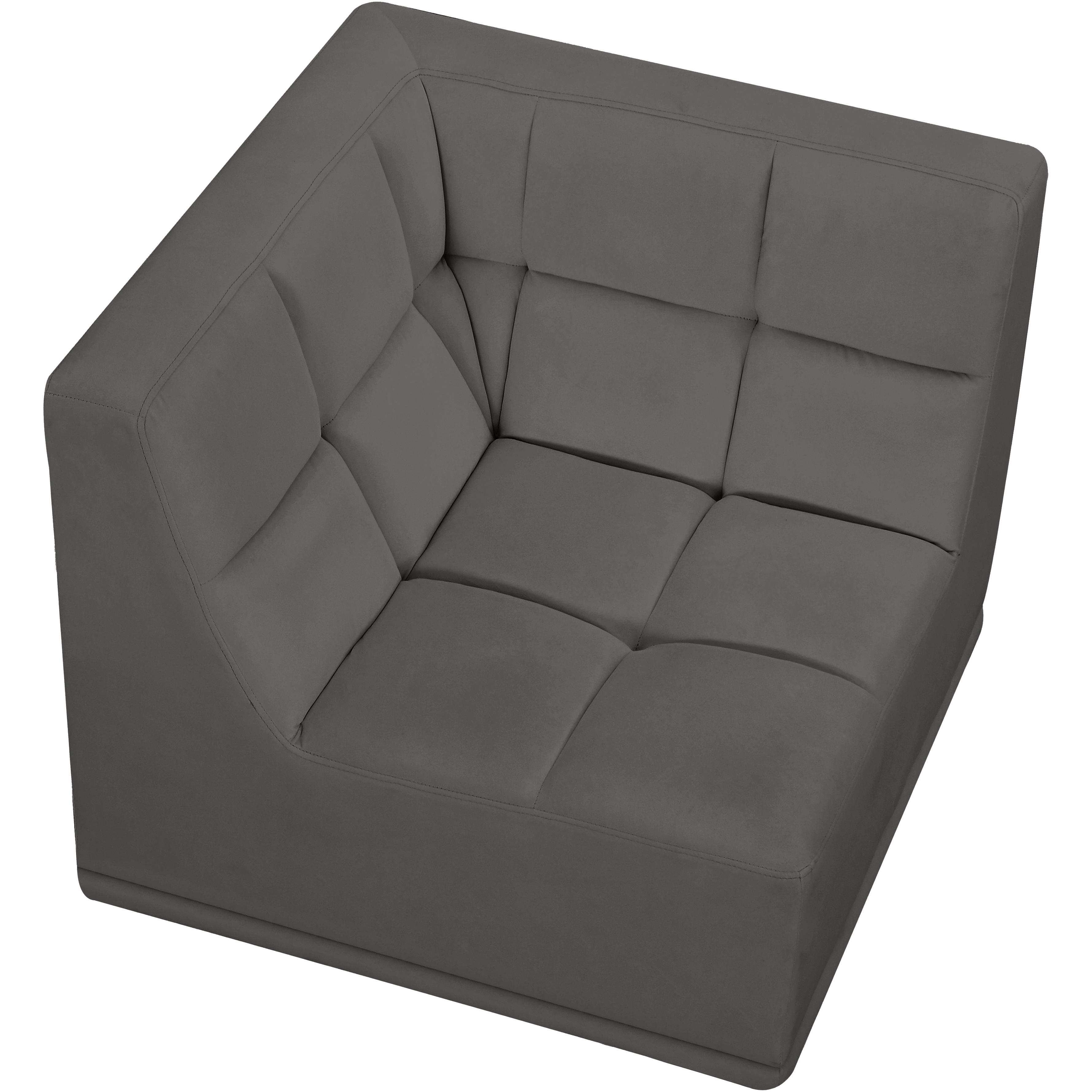 Meridian Relax Grey Velvet Corner Chair