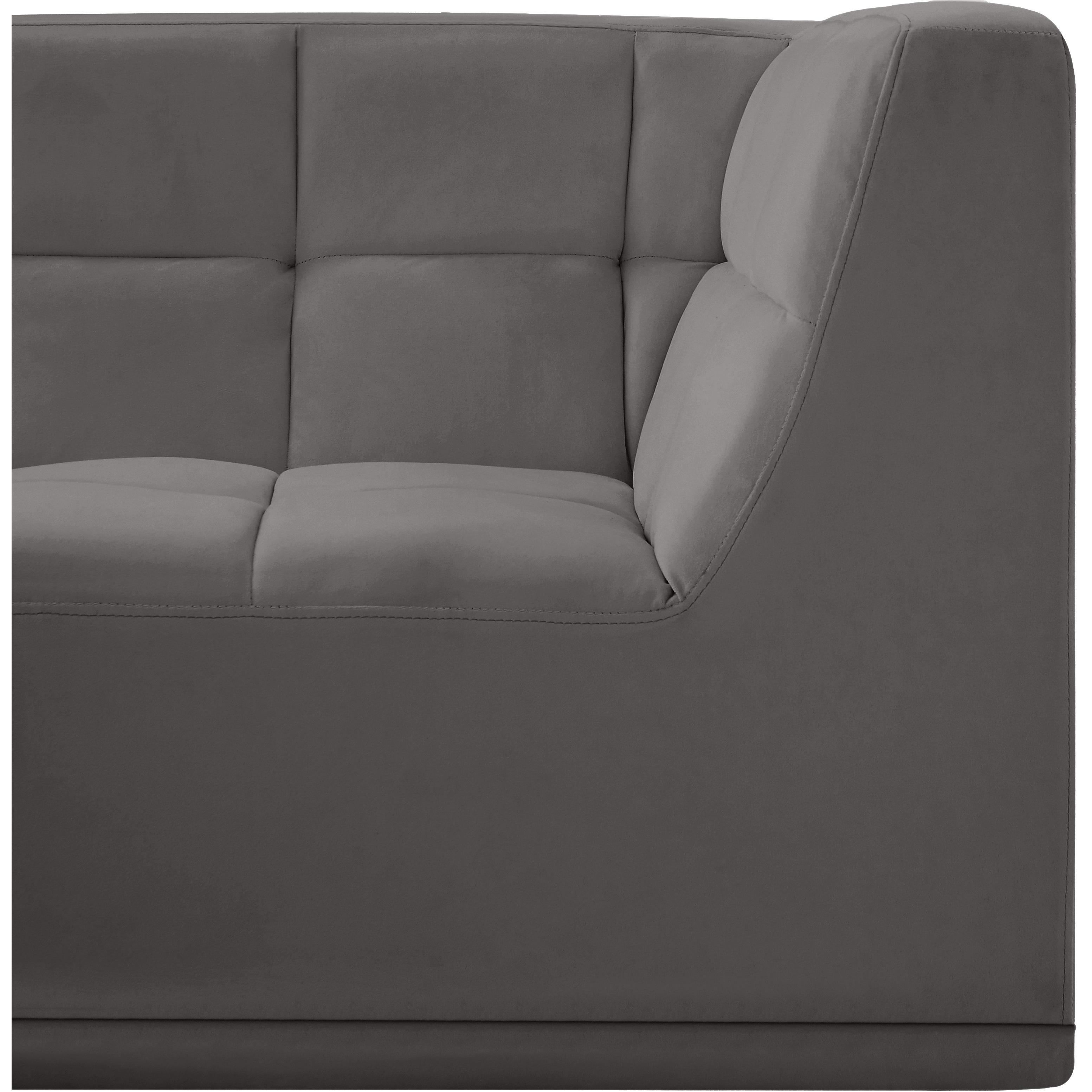 Meridian Relax Grey Velvet Corner Chair