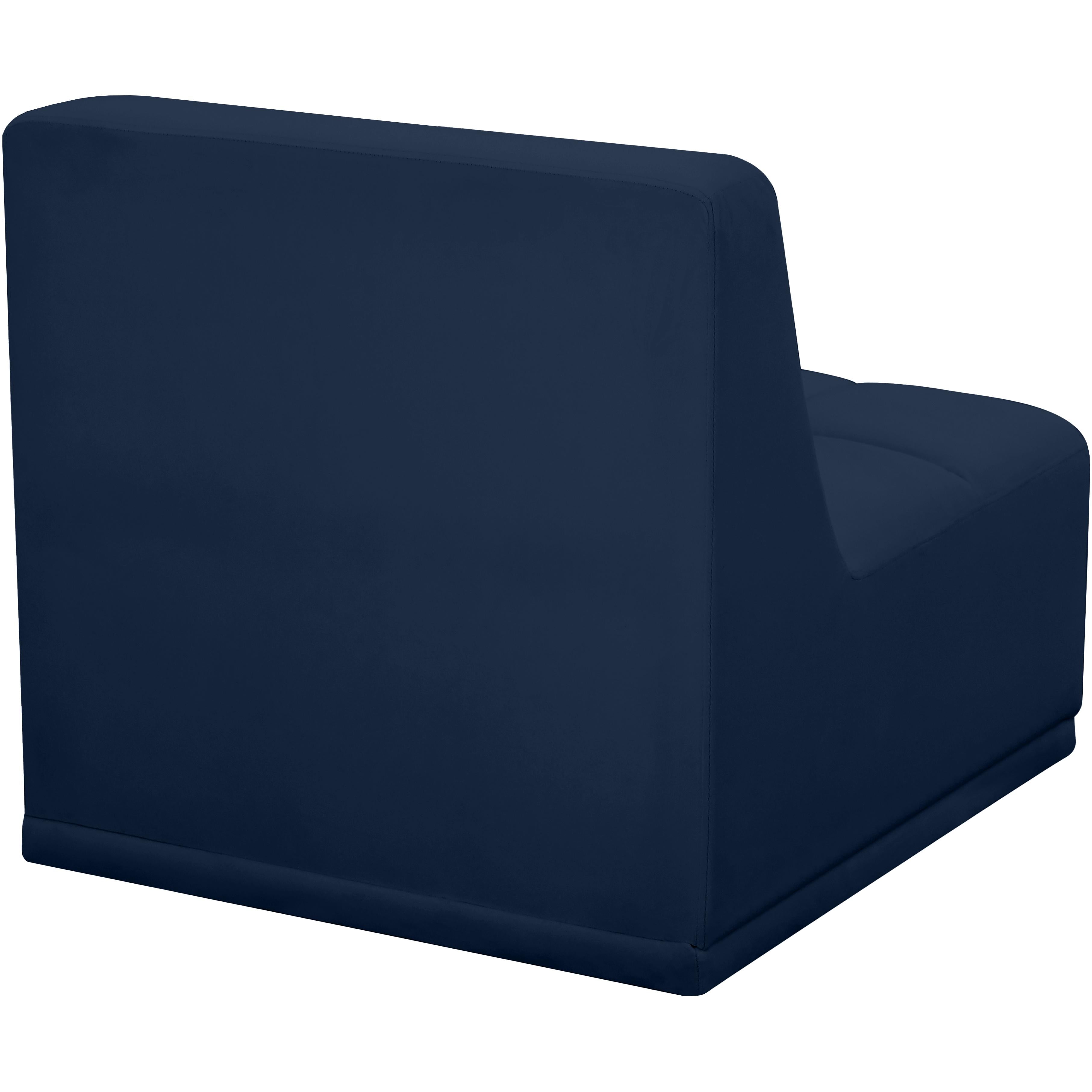 Meridian Relax Navy Velvet Armless Chair