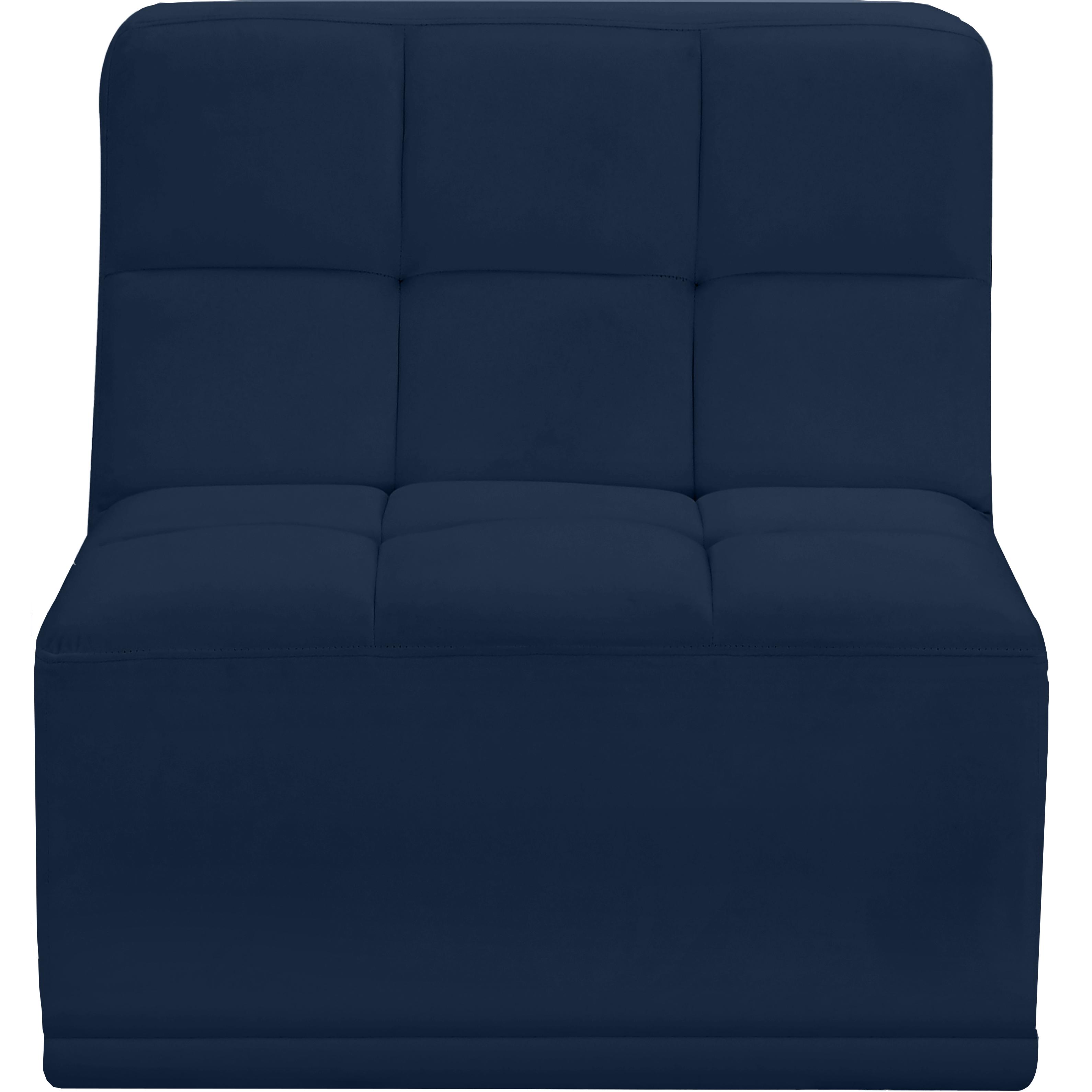 Meridian Relax Navy Velvet Armless Chair