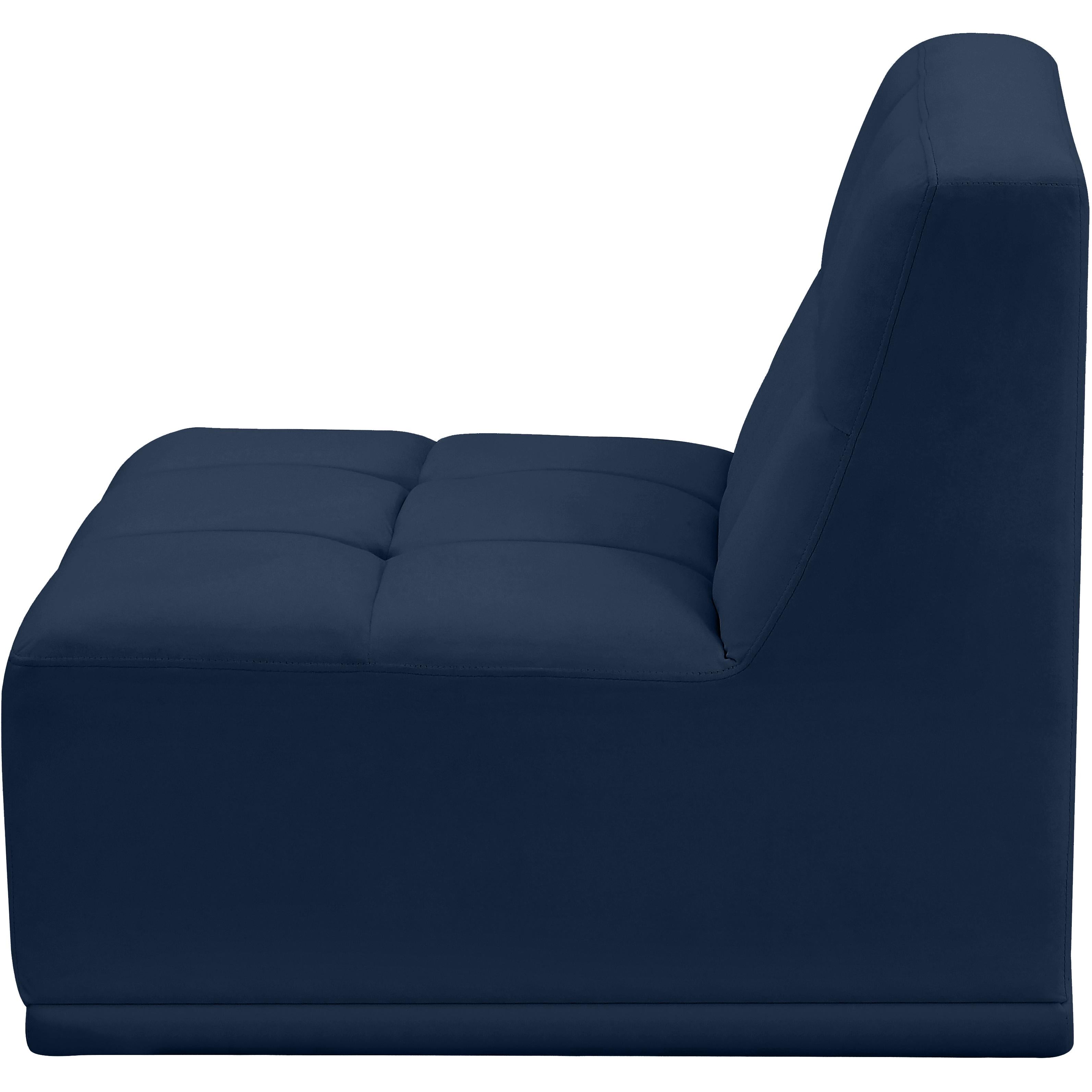 Meridian Relax Navy Velvet Armless Chair