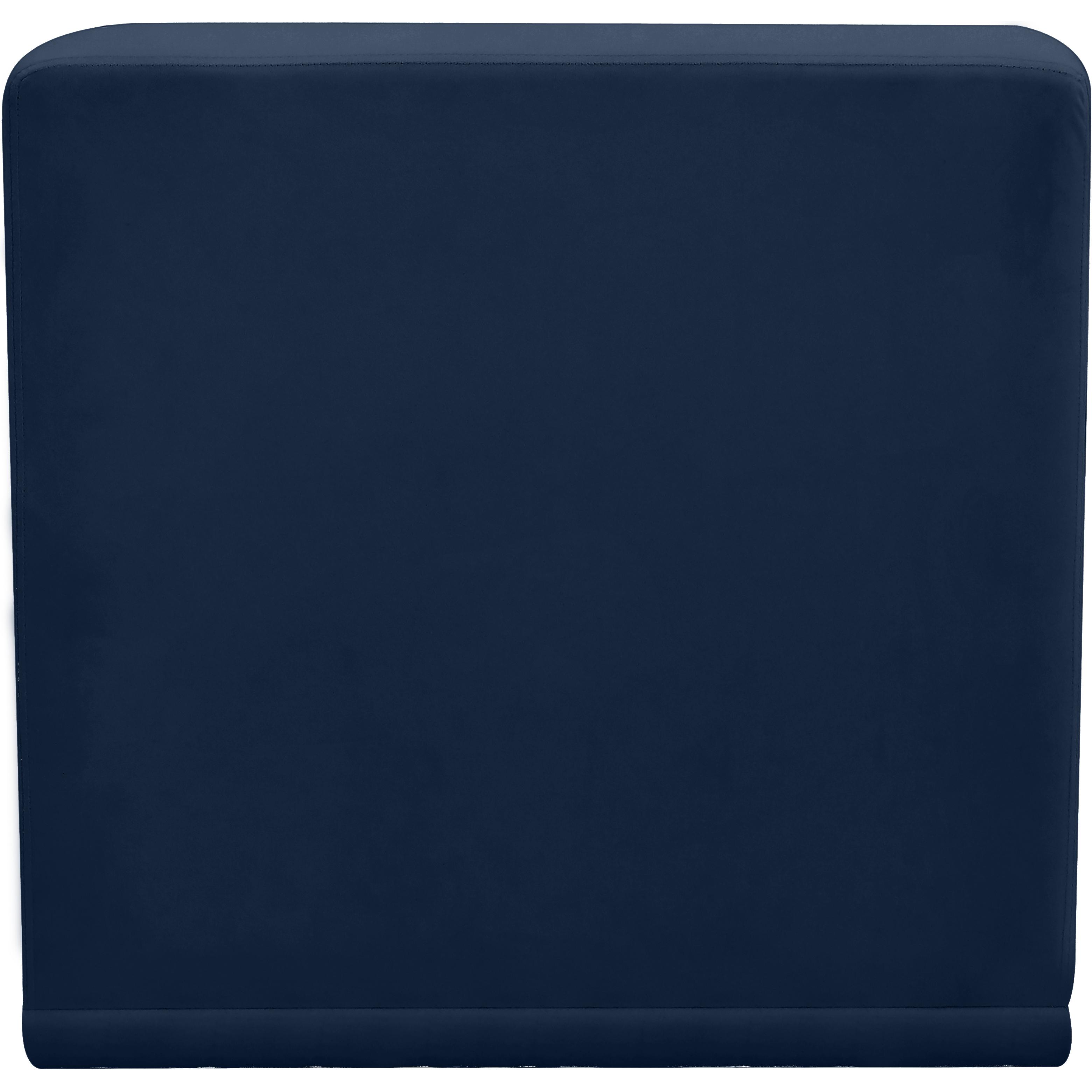 Meridian Relax Navy Velvet Armless Chair