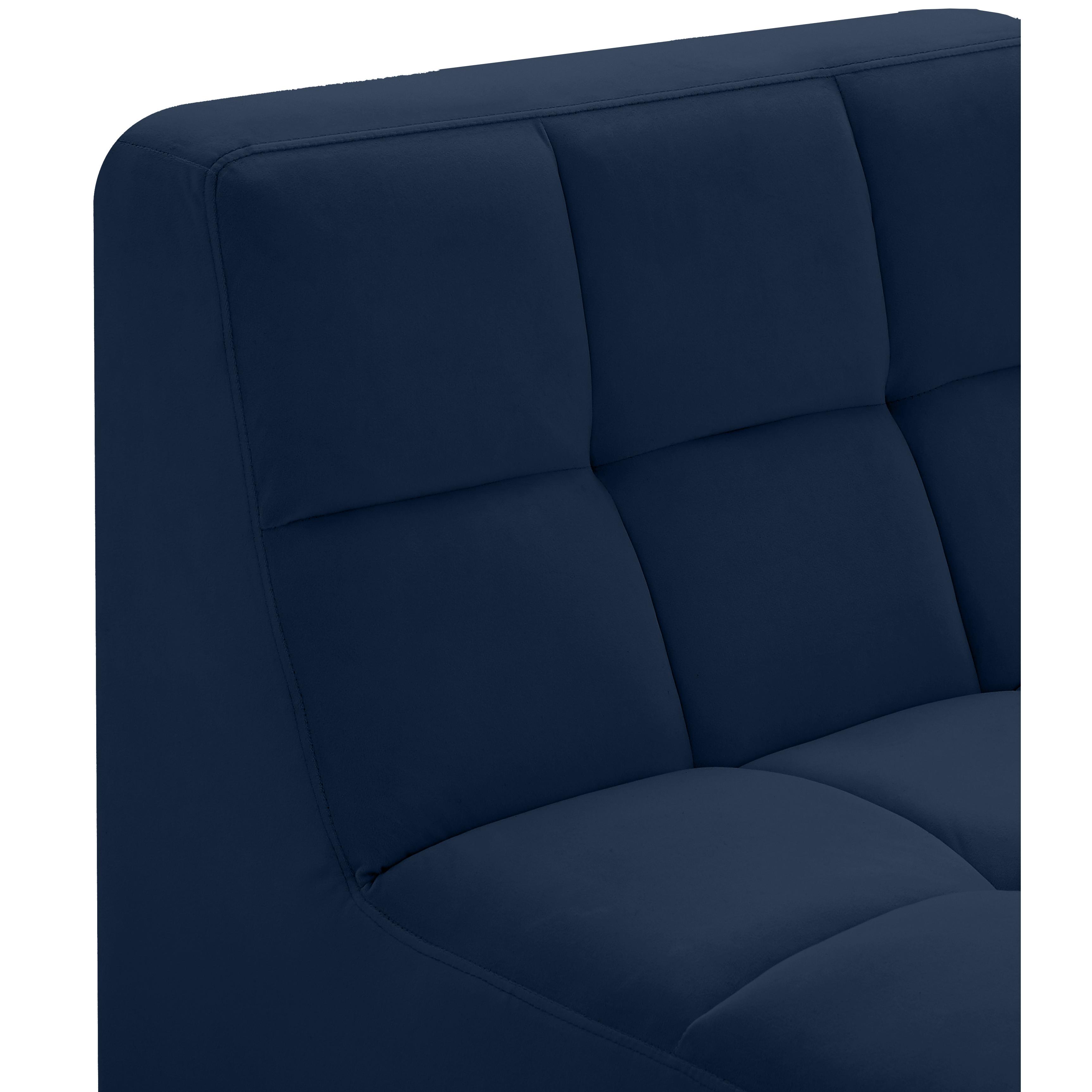 Meridian Relax Navy Velvet Armless Chair