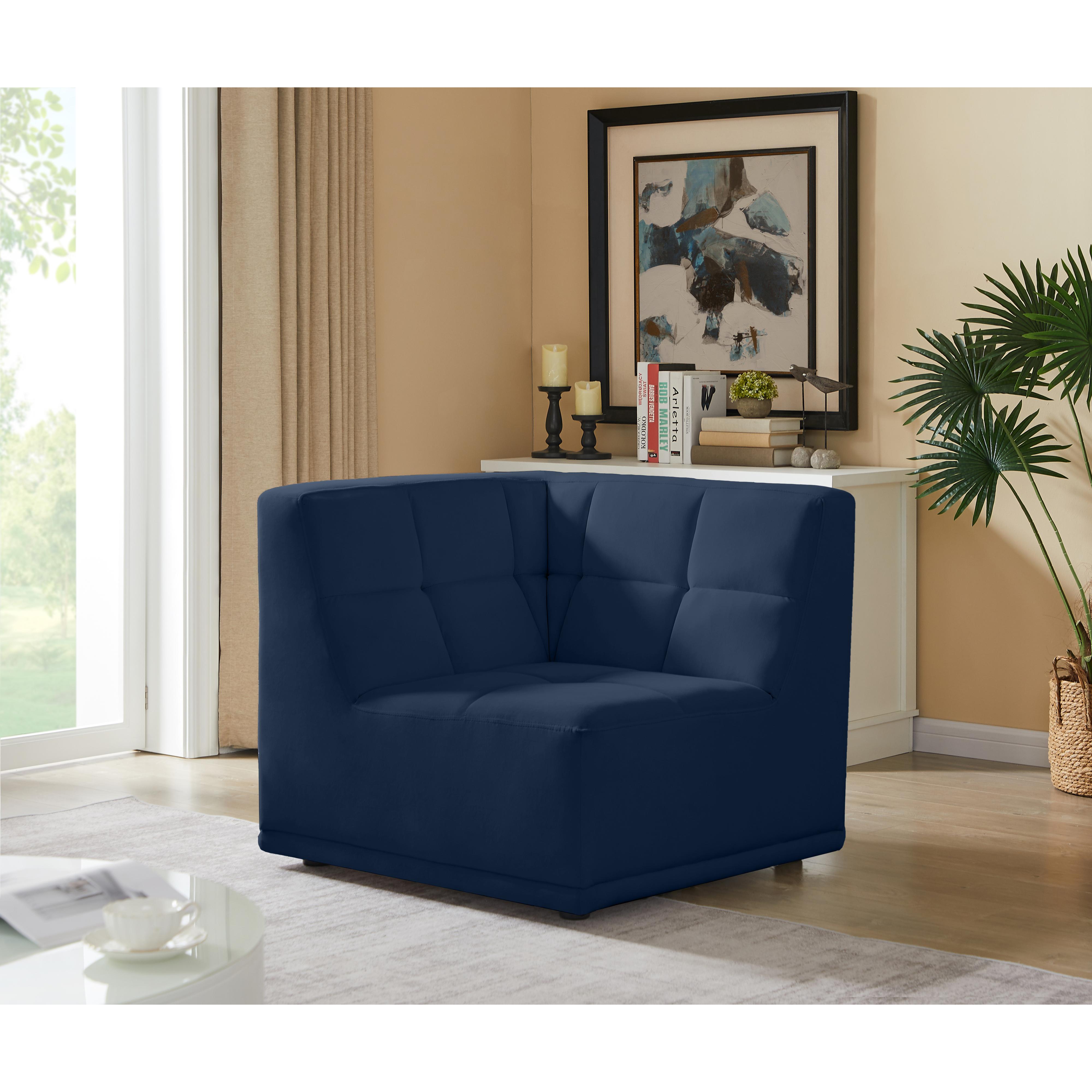 Meridian Relax Navy Velvet Corner Chair