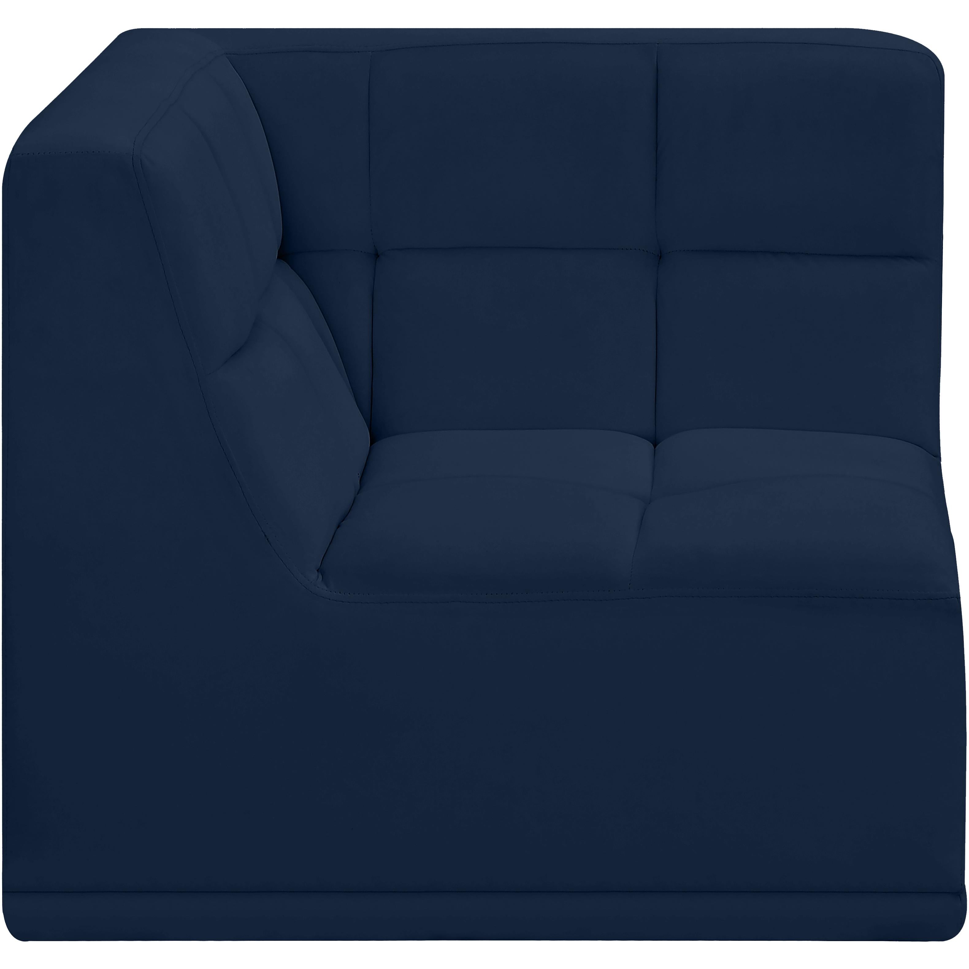 Meridian Relax Navy Velvet Corner Chair