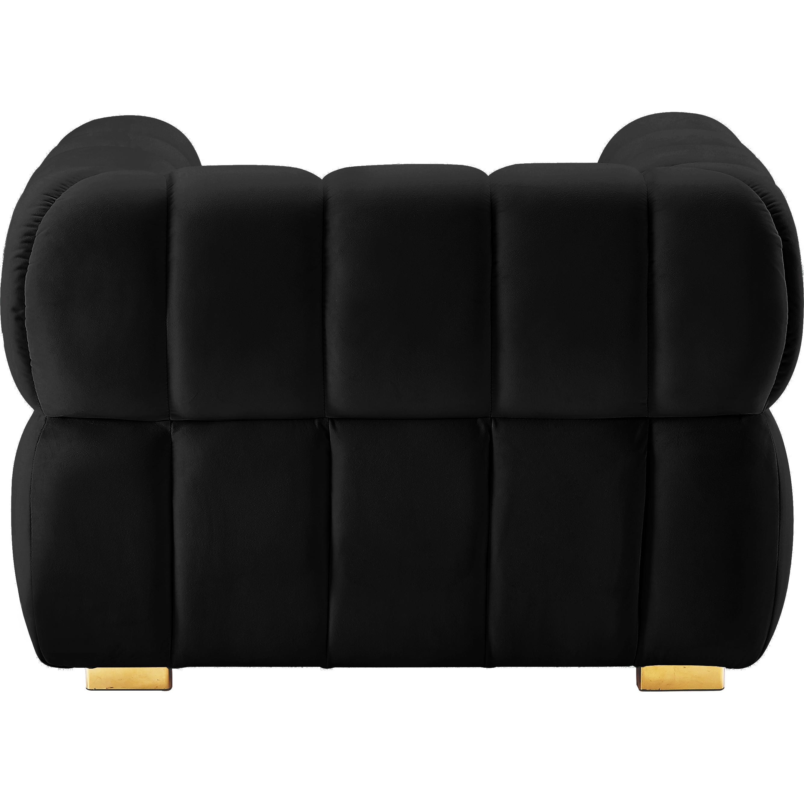 Meridian Gwen Black Velvet Chair