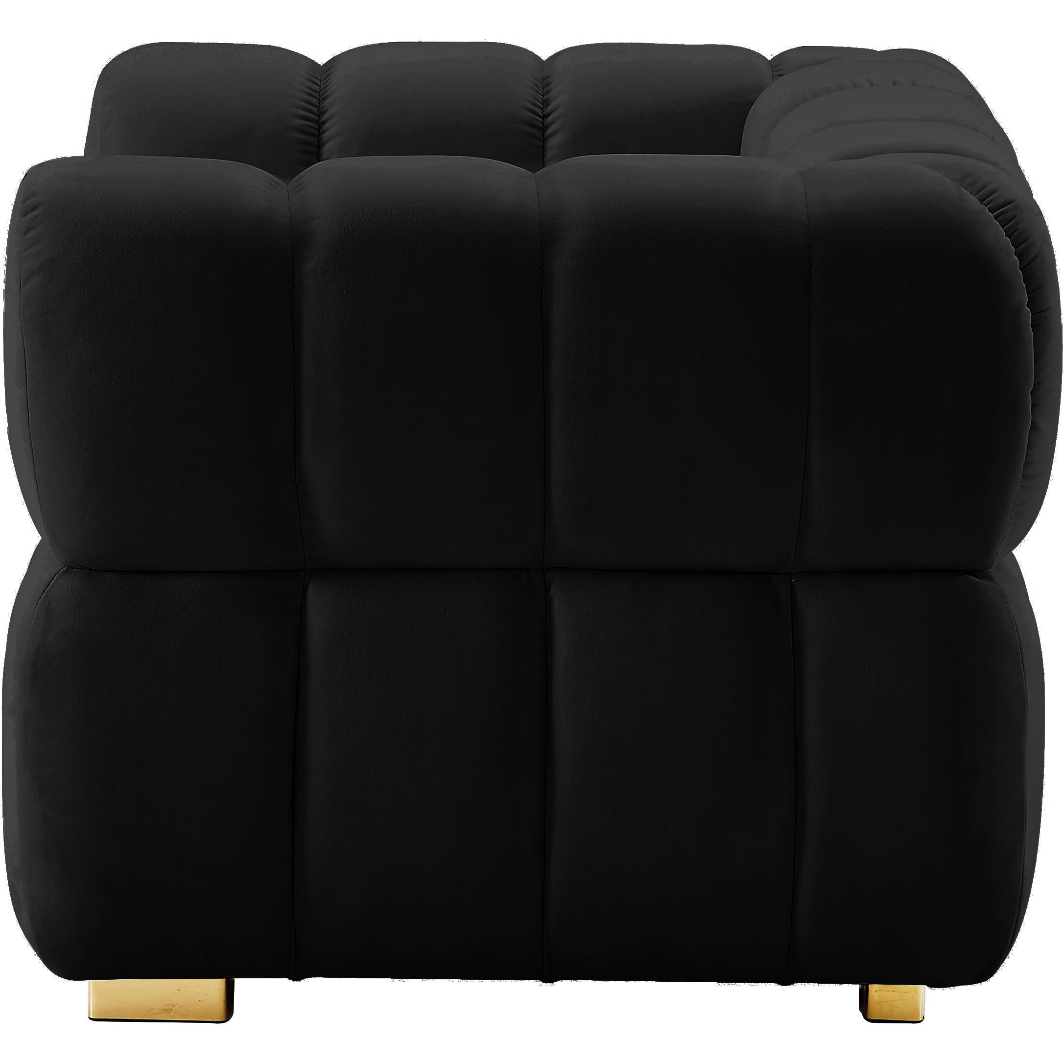 Meridian Gwen Black Velvet Chair