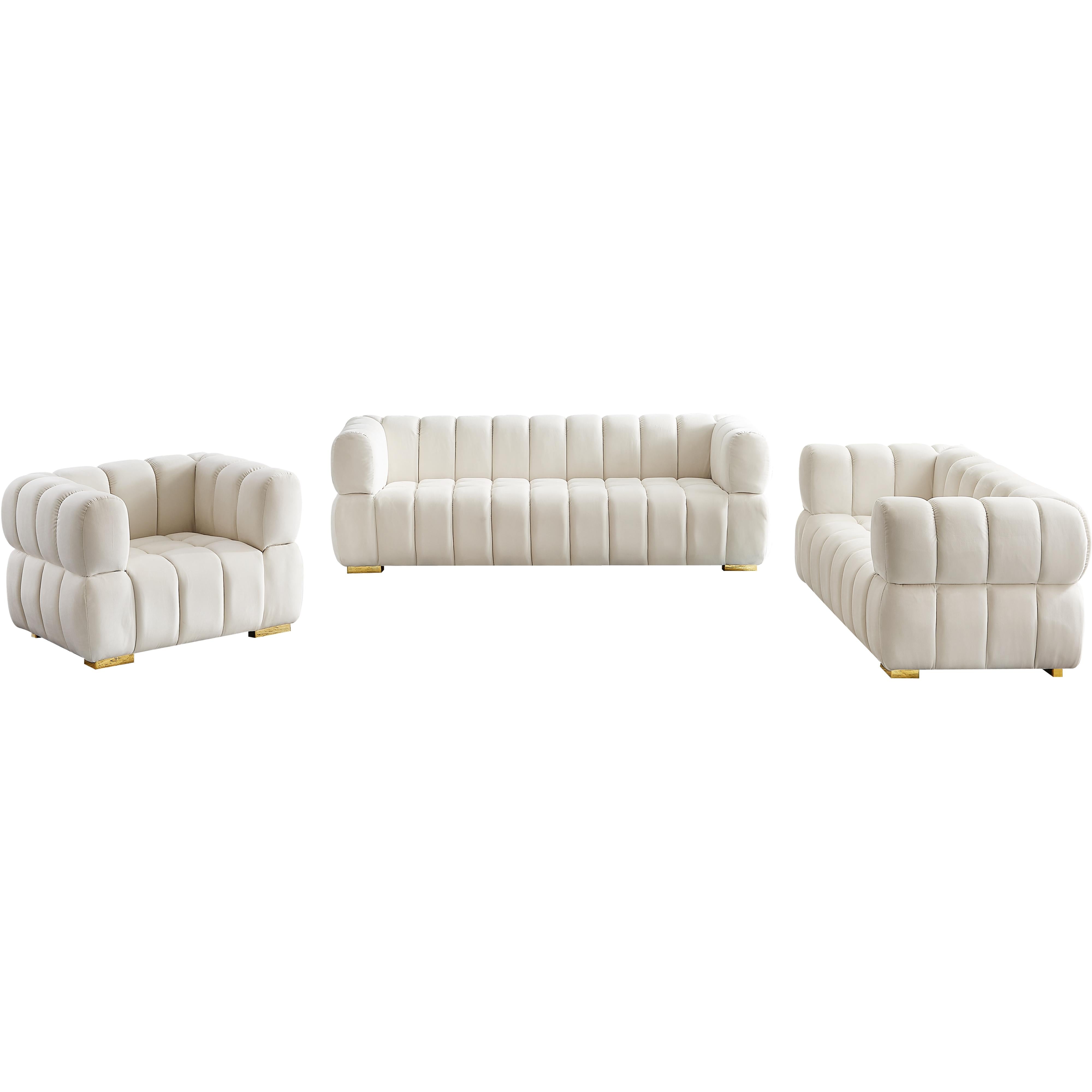 Meridian Gwen Cream Velvet Chair