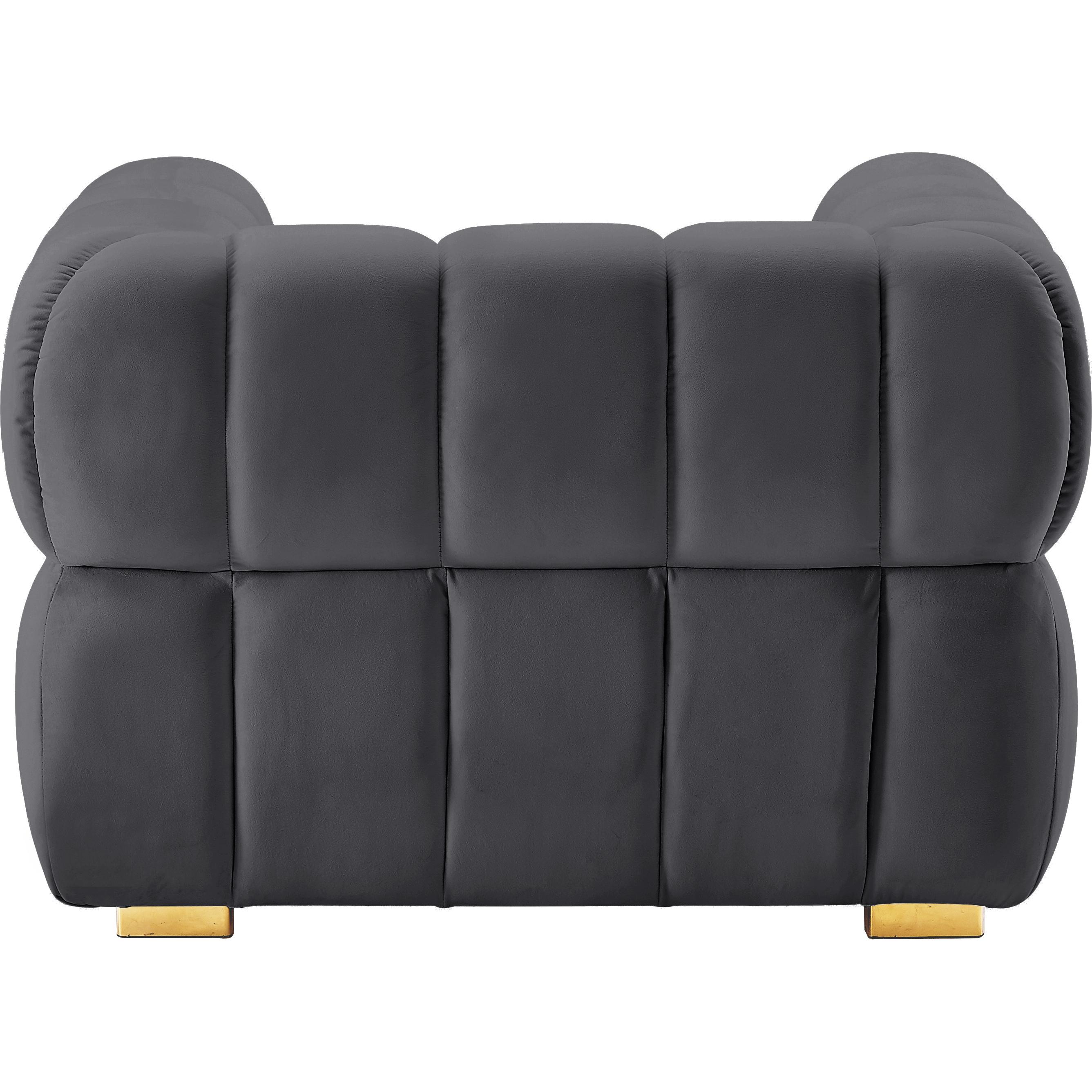 Meridian Gwen Grey Velvet Chair