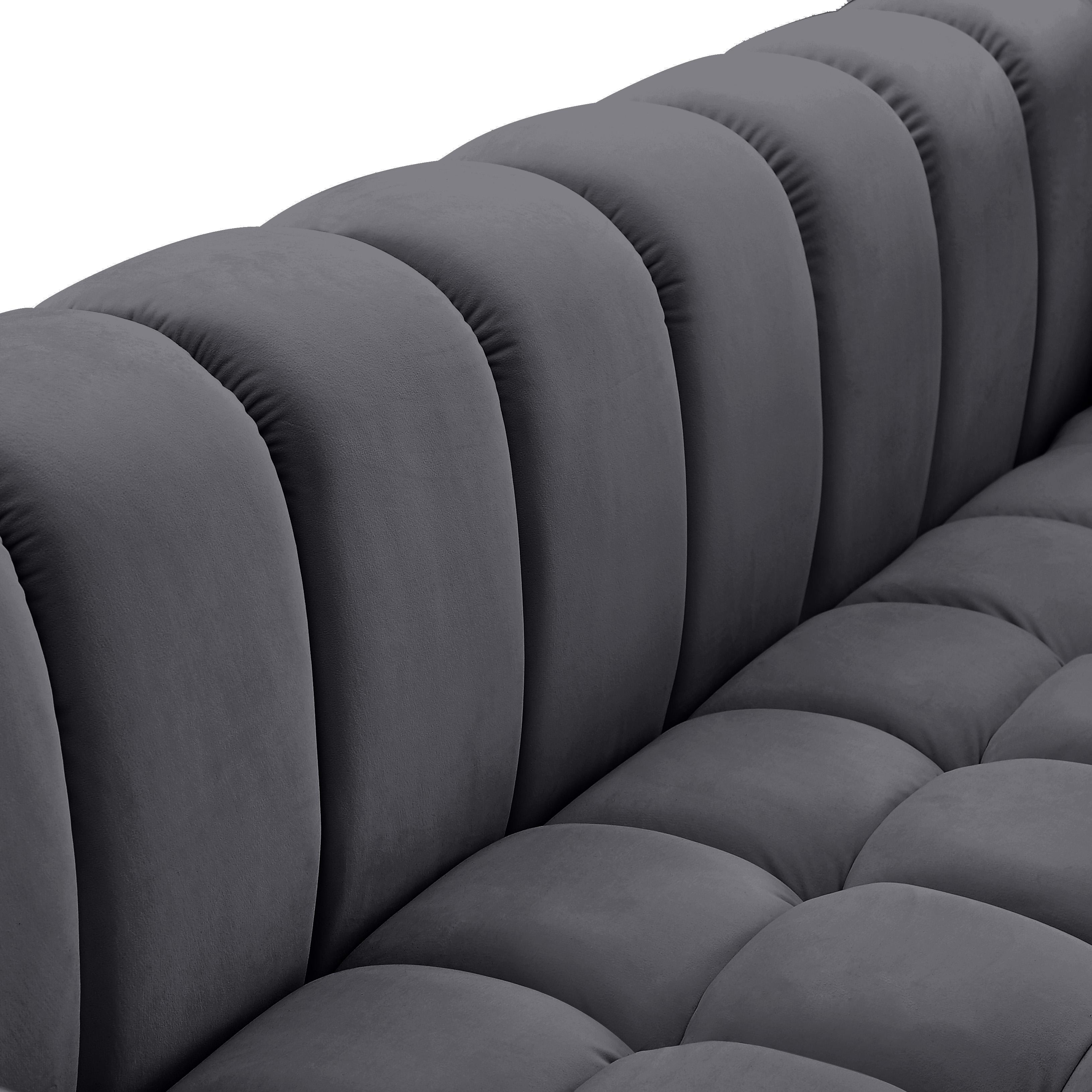 Meridian Gwen Grey Velvet Chair