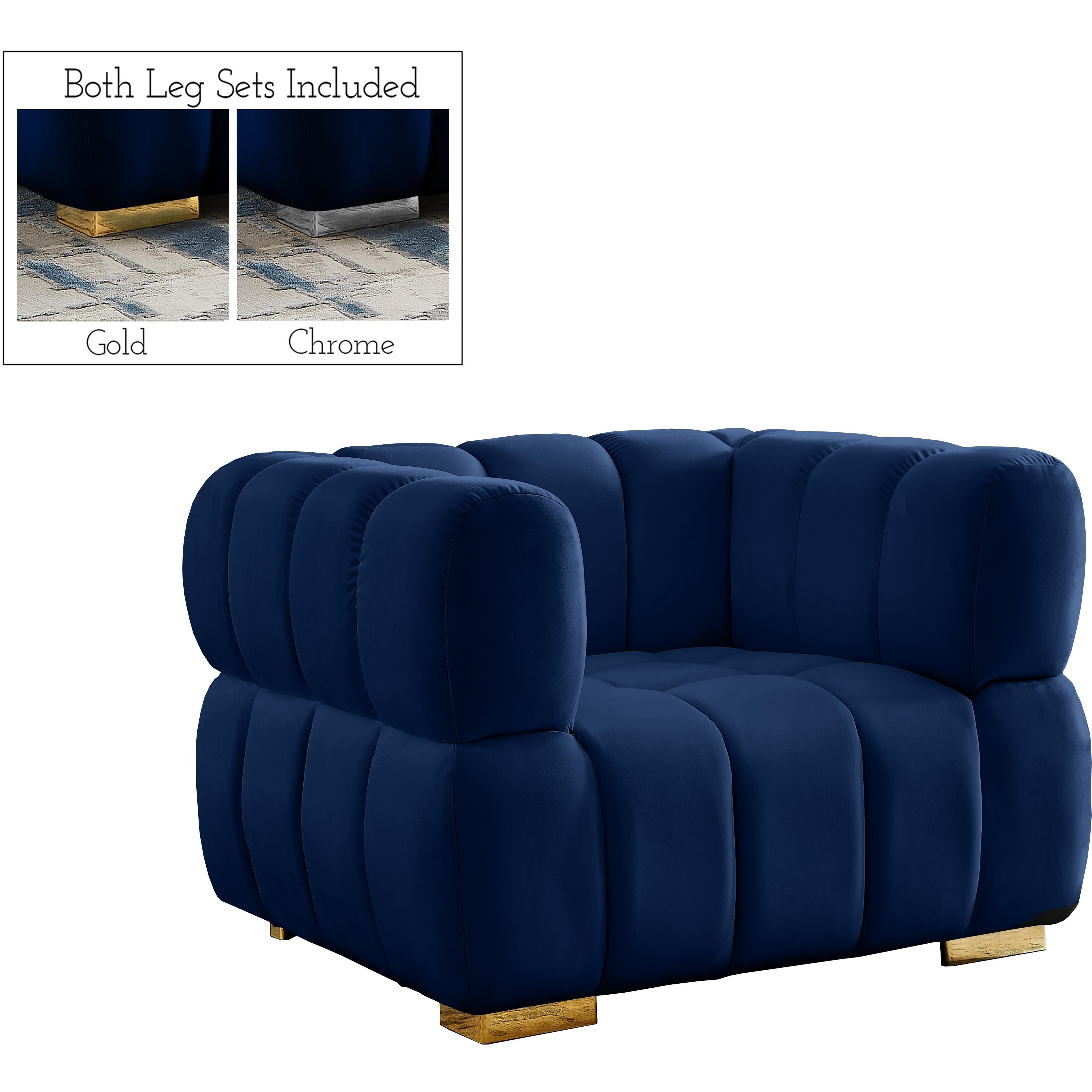 Meridian Gwen Navy Velvet Chair