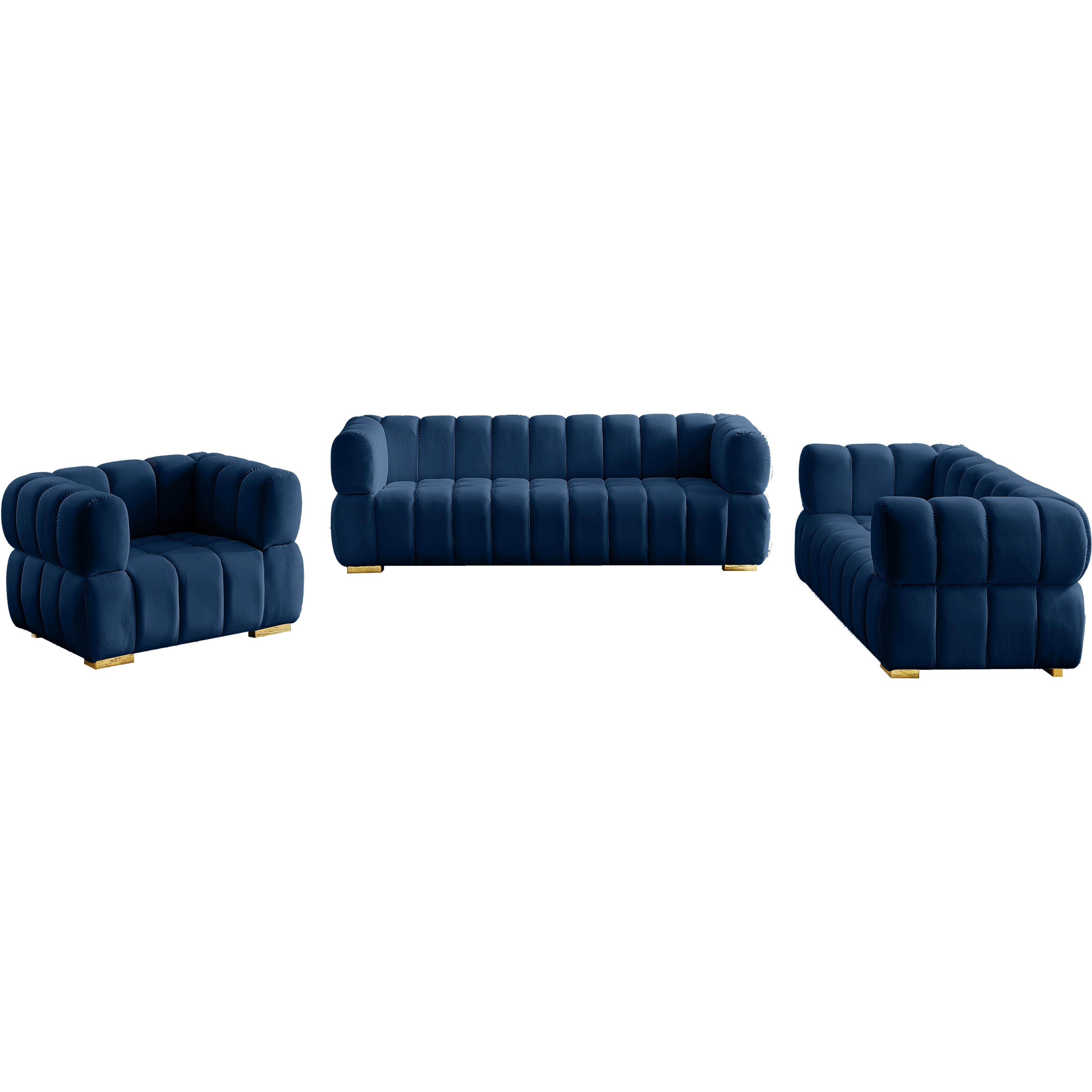 Meridian Gwen Navy Velvet Chair