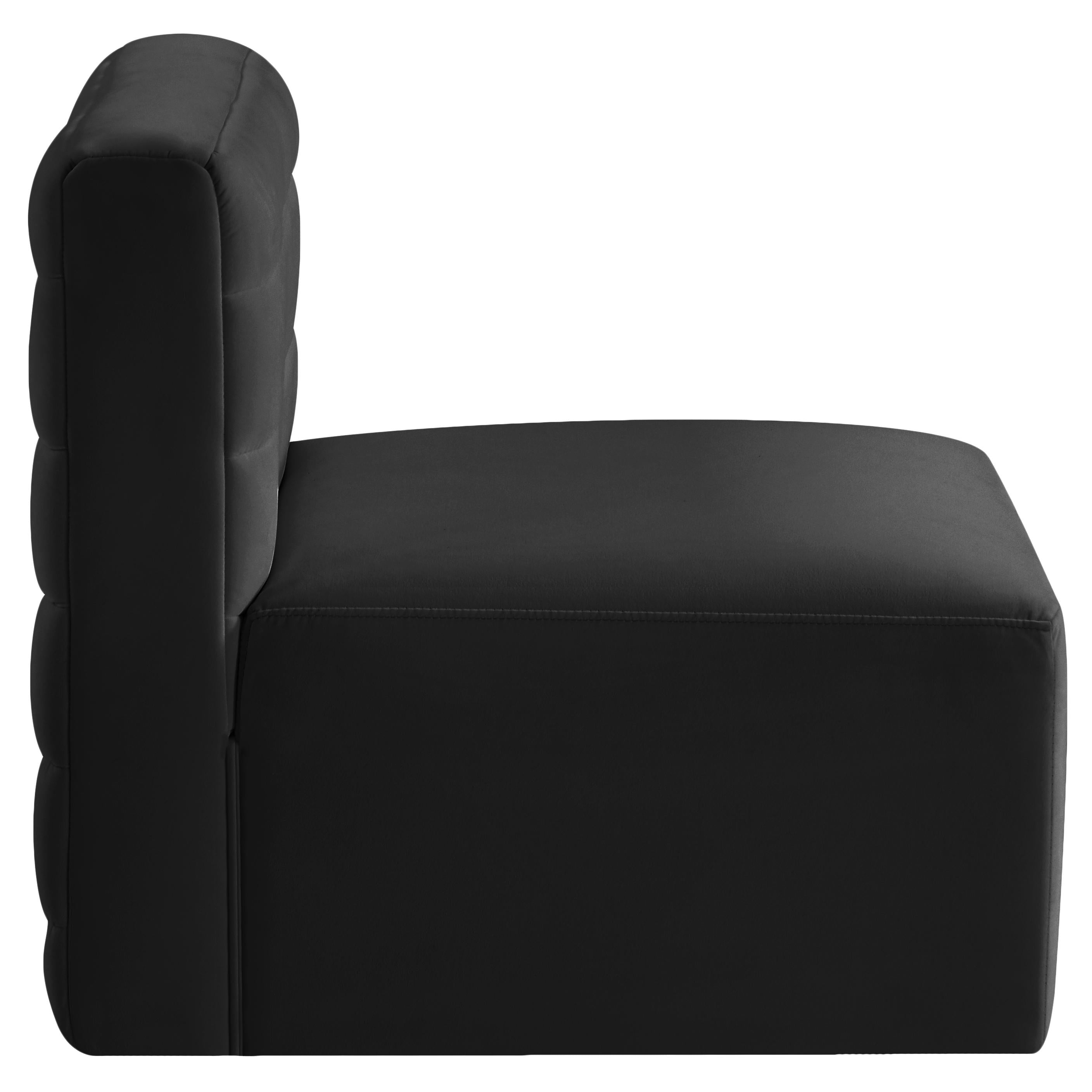 Meridian Quincy Black Velvet Modular Armless Chair