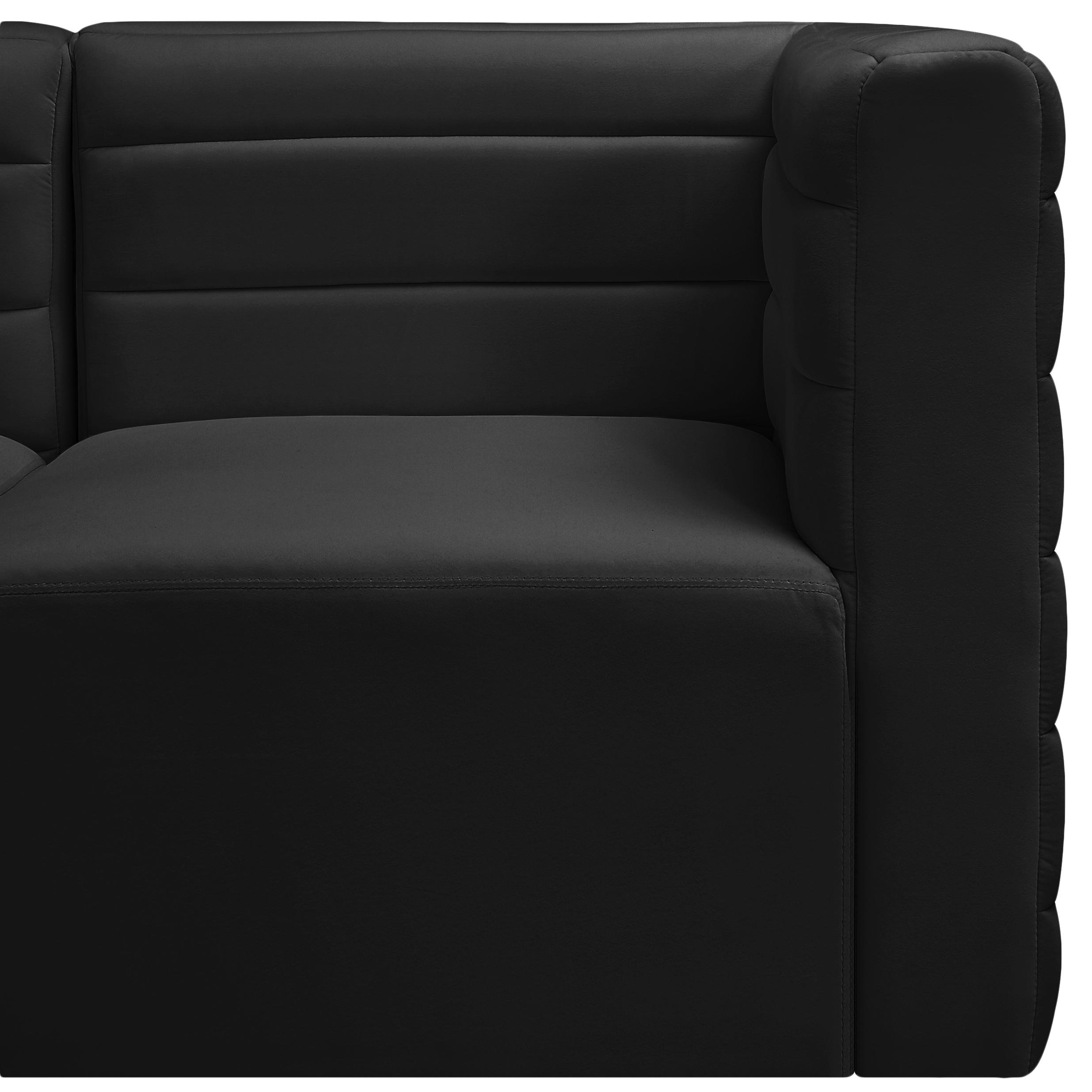 Meridian Quincy Black Velvet Modular Corner Chair