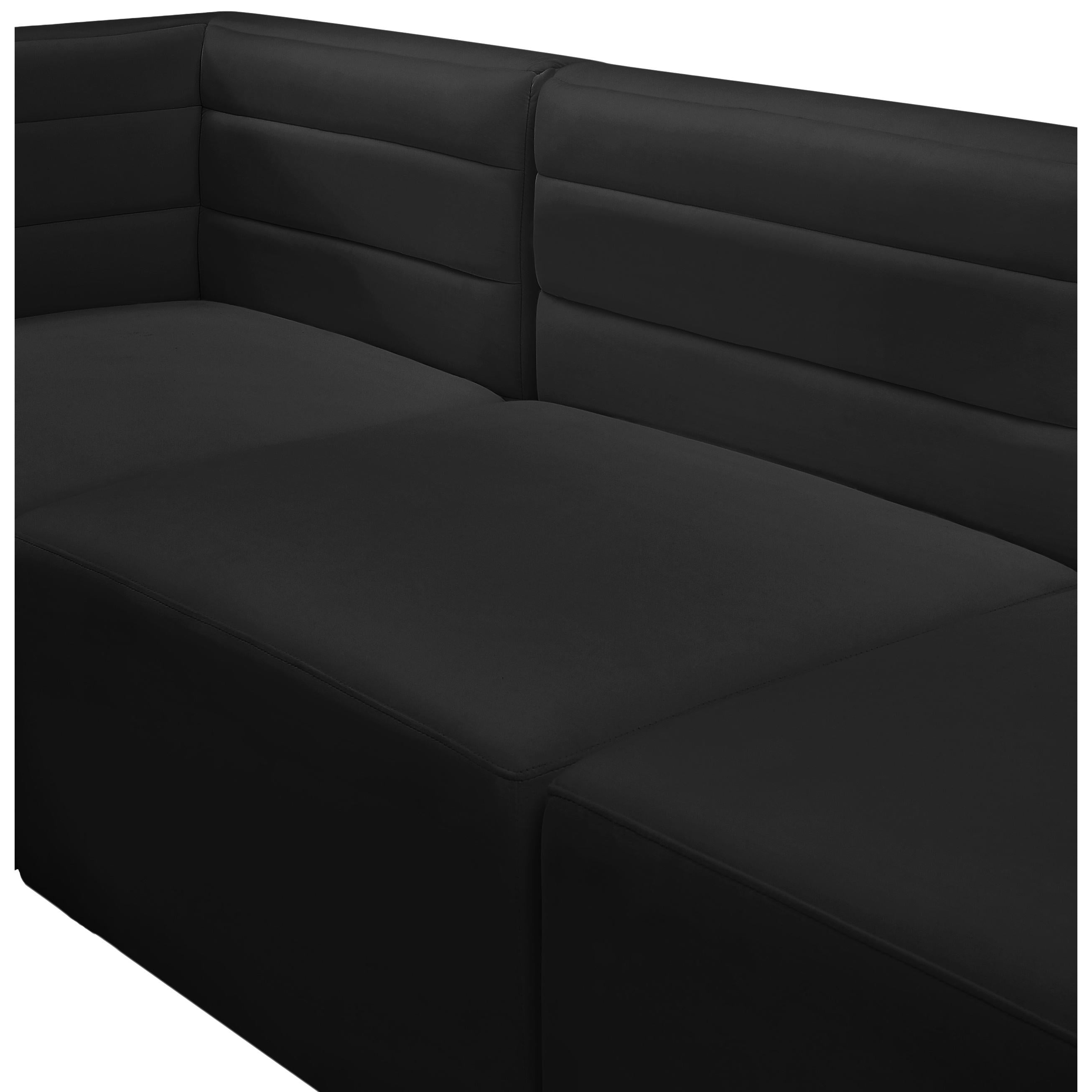 Meridian Quincy Black Velvet Modular Corner Chair