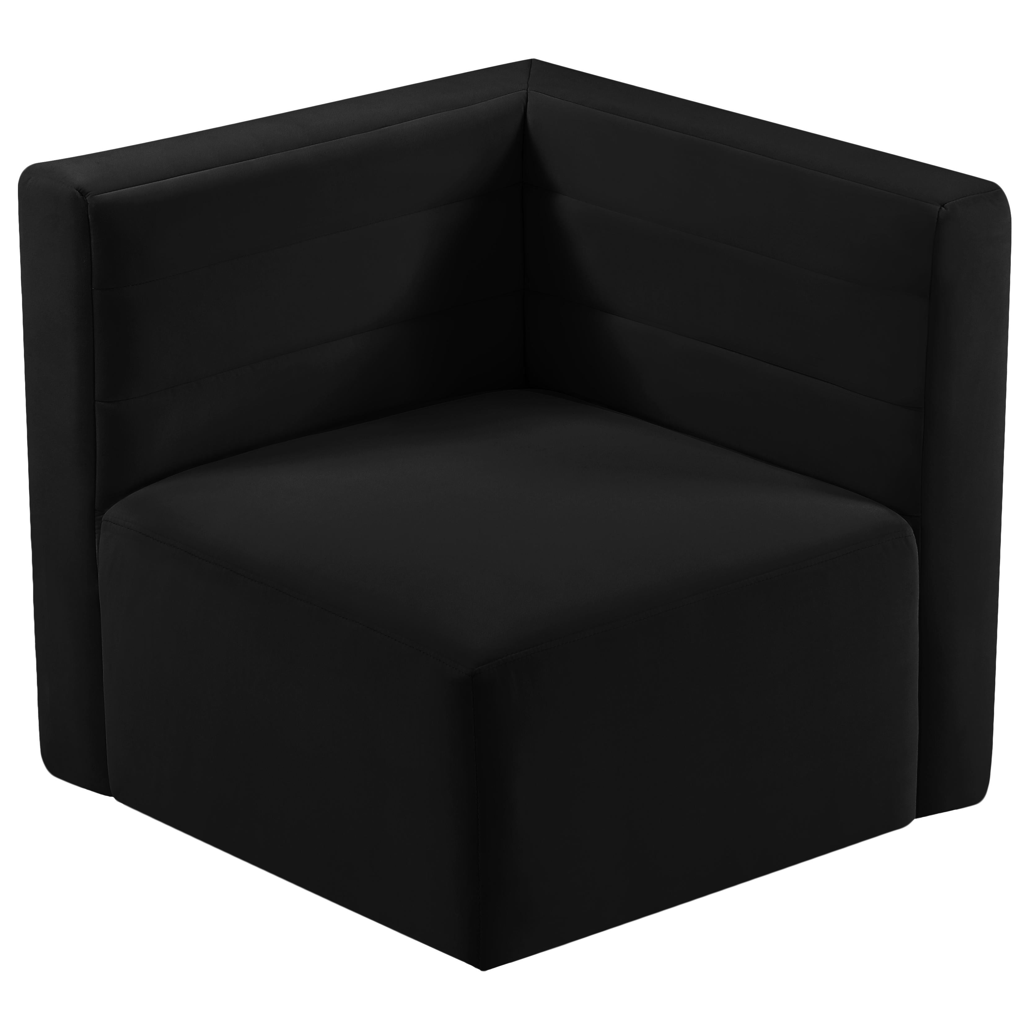 Meridian Quincy Black Velvet Modular Corner Chair