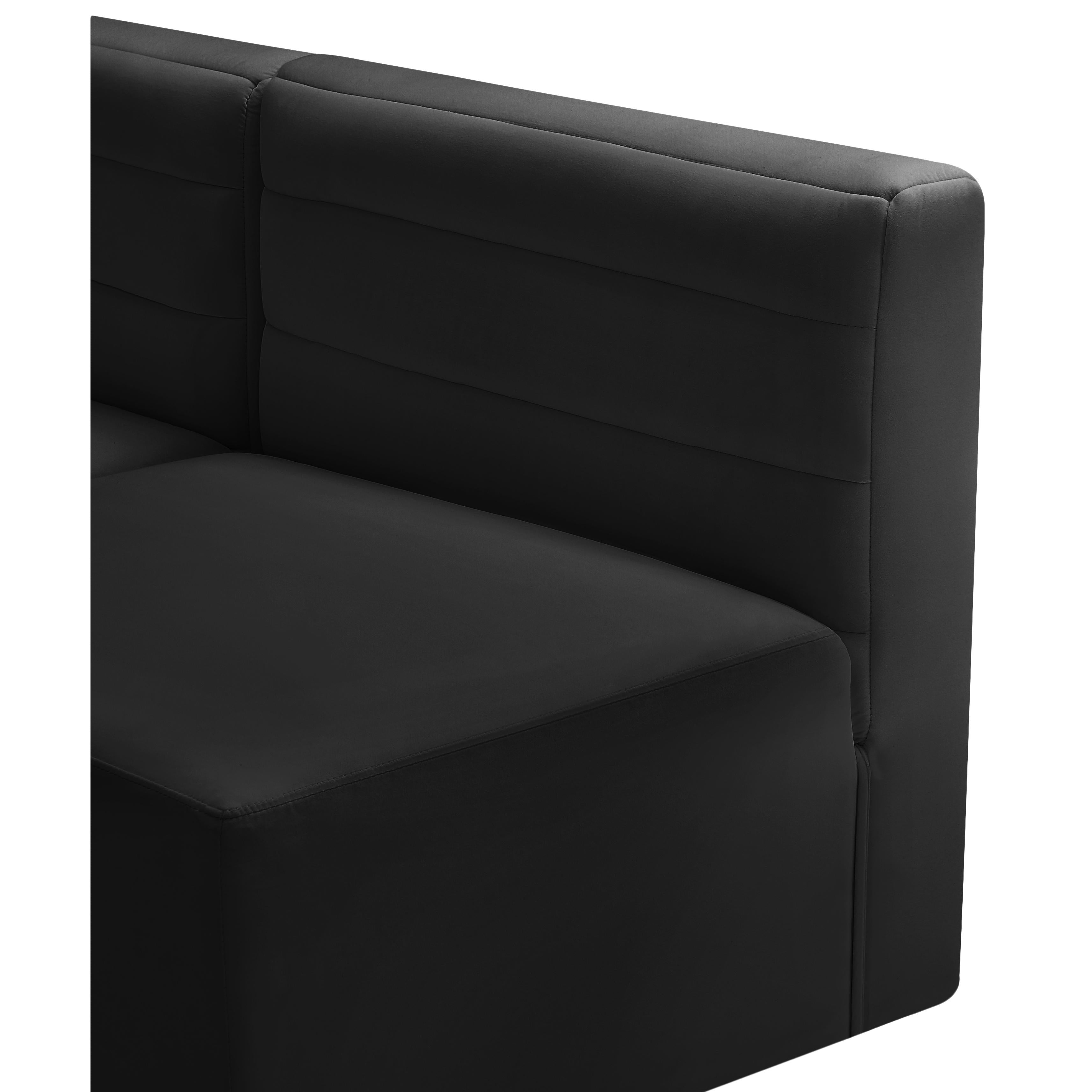 Meridian Quincy Black Velvet Modular Corner Chair