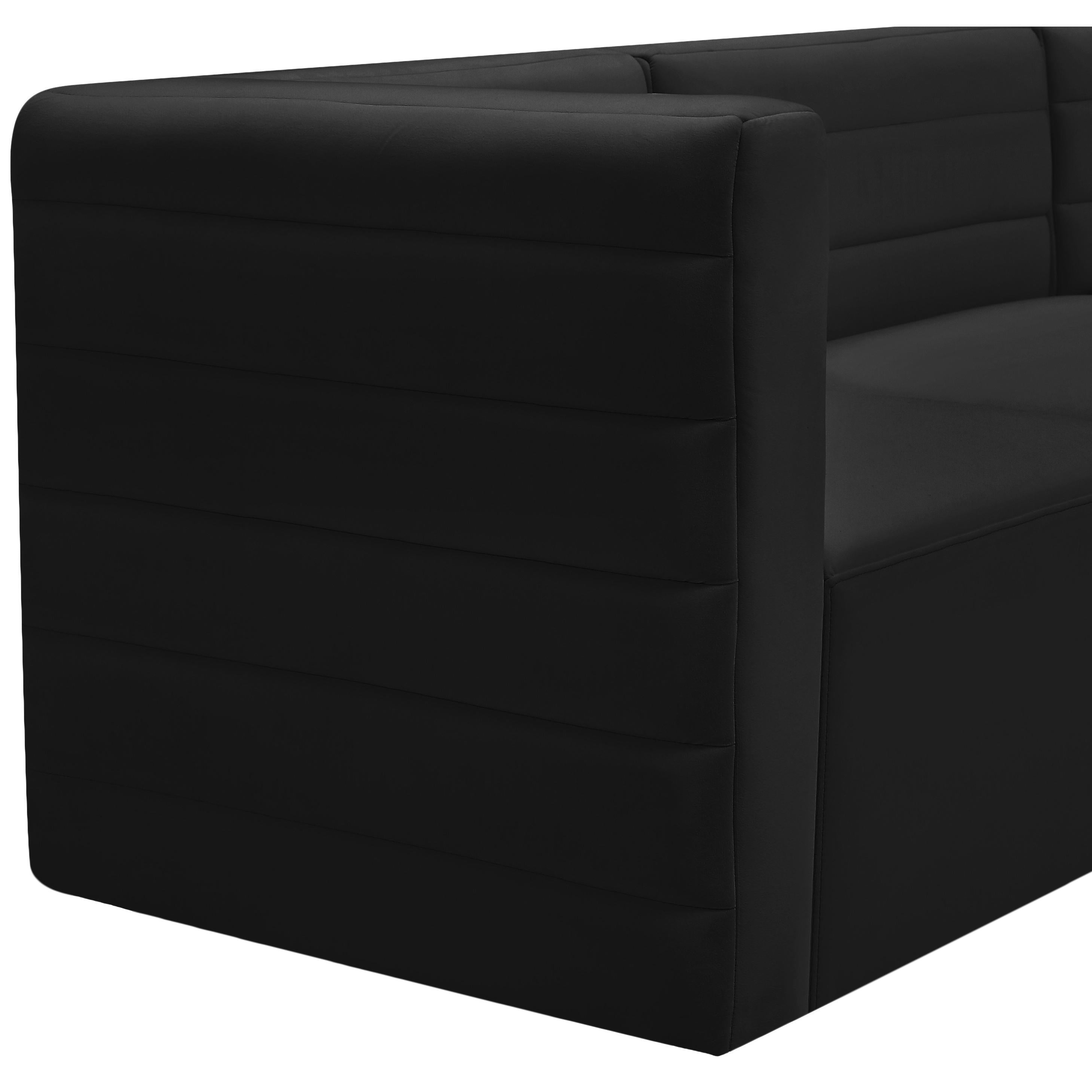 Meridian Quincy Black Velvet Modular Corner Chair