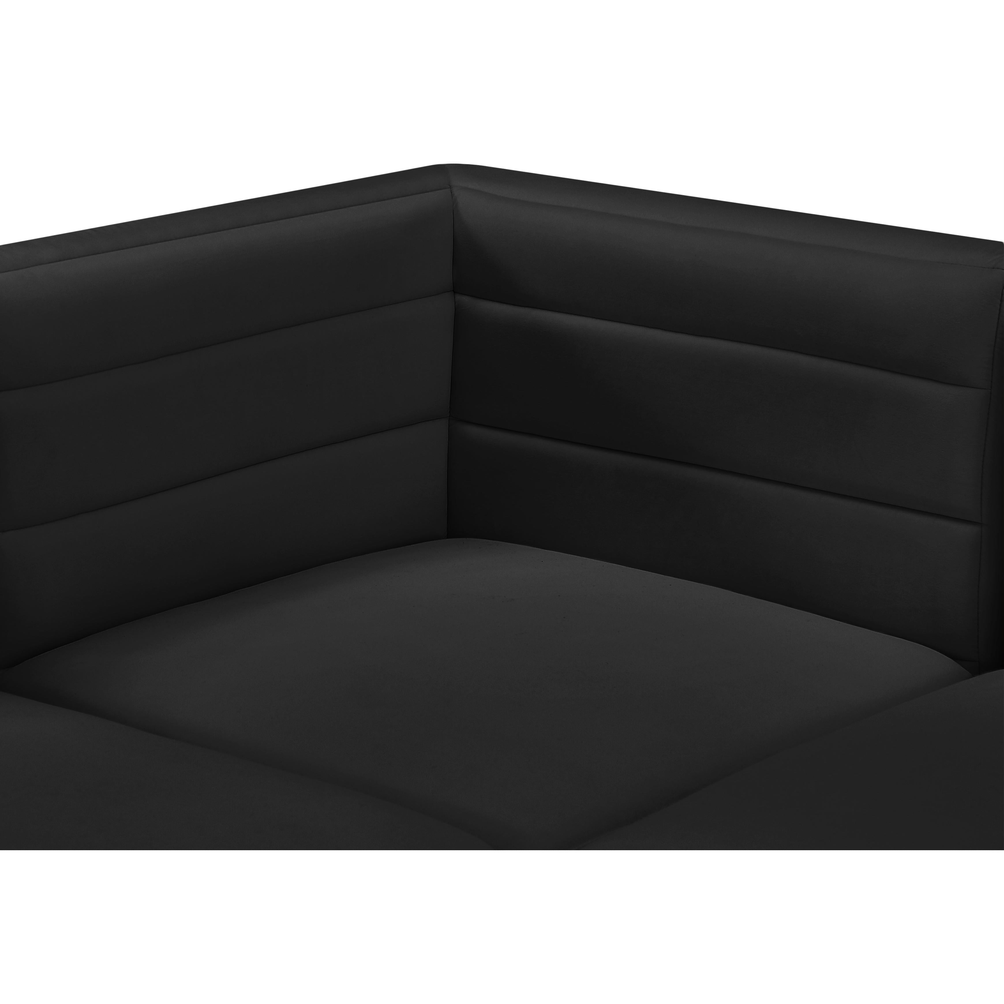 Meridian Quincy Black Velvet Modular Corner Chair