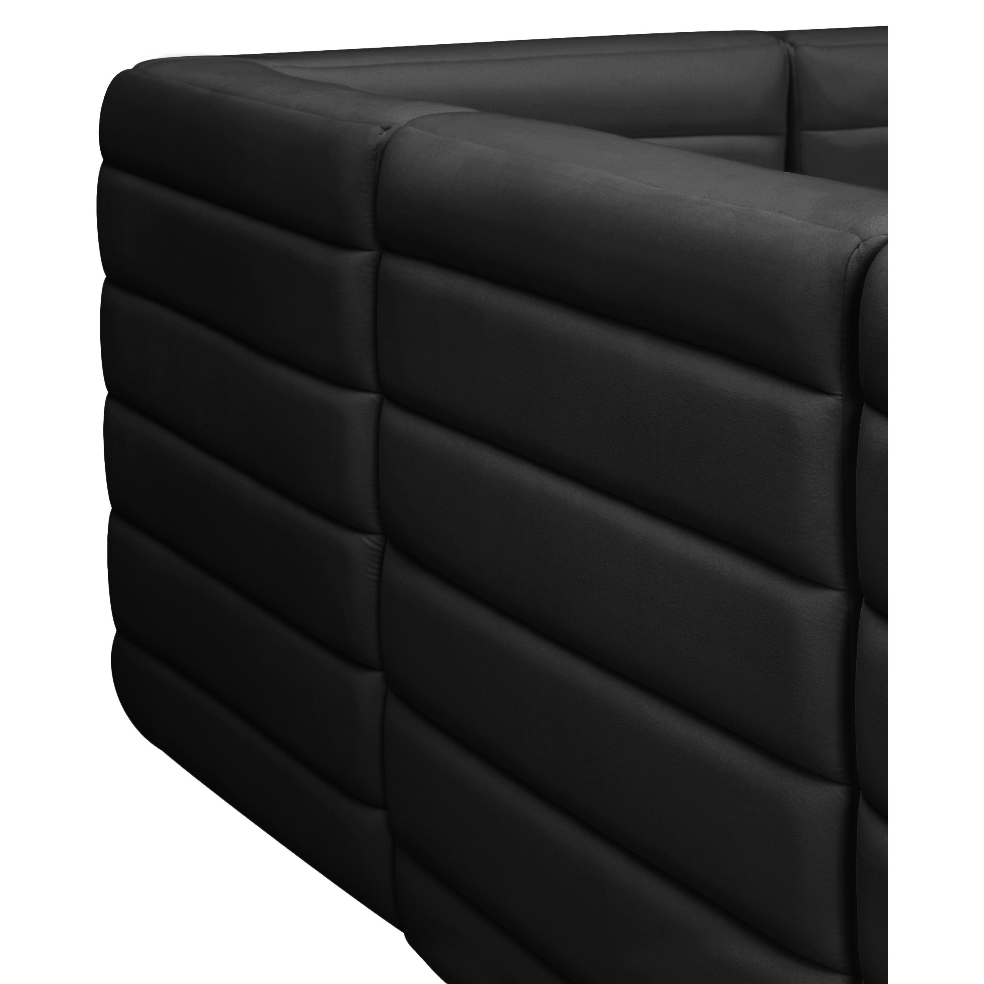 Meridian Quincy Black Velvet Modular Corner Chair