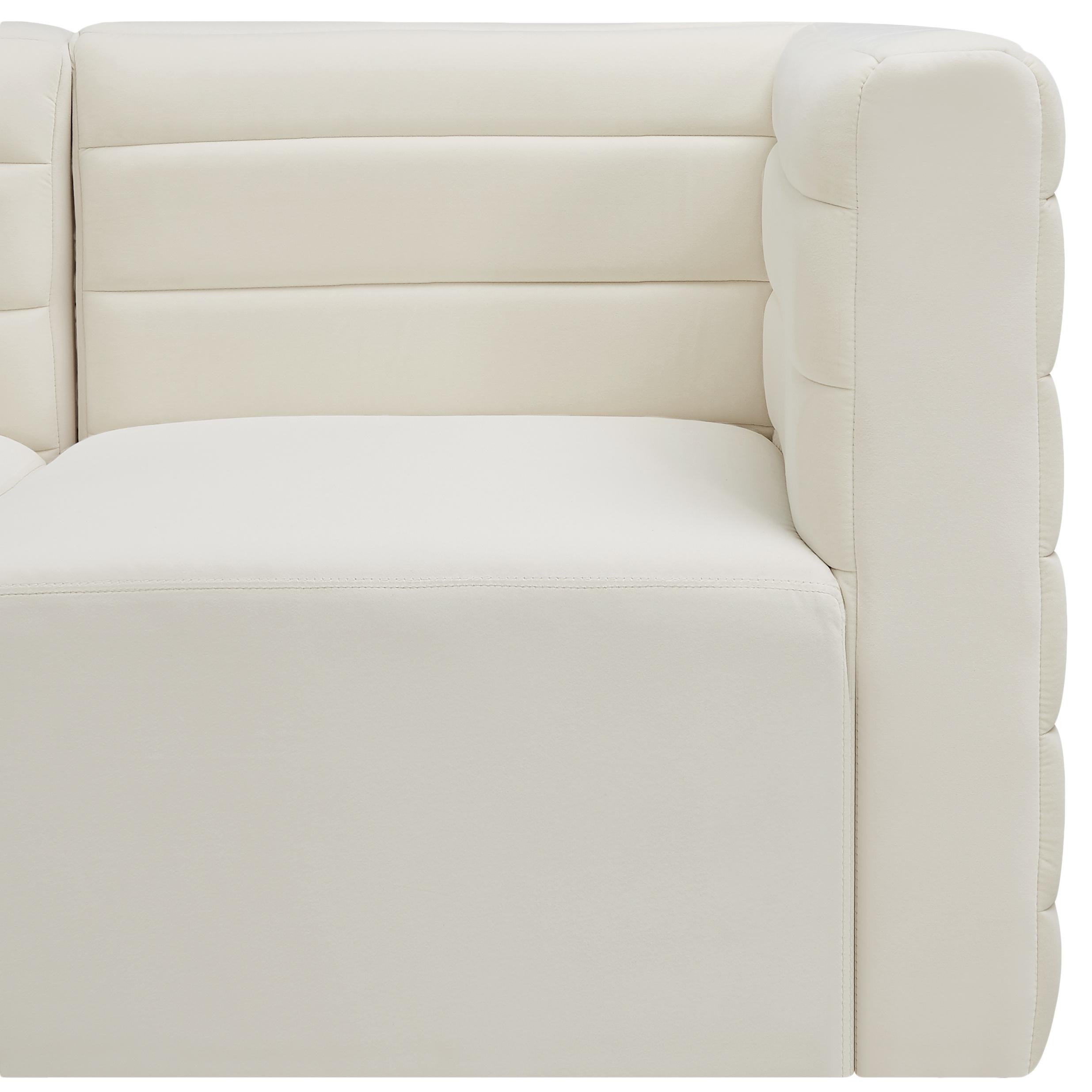 Meridian Quincy Cream Velvet Modular Corner Chair