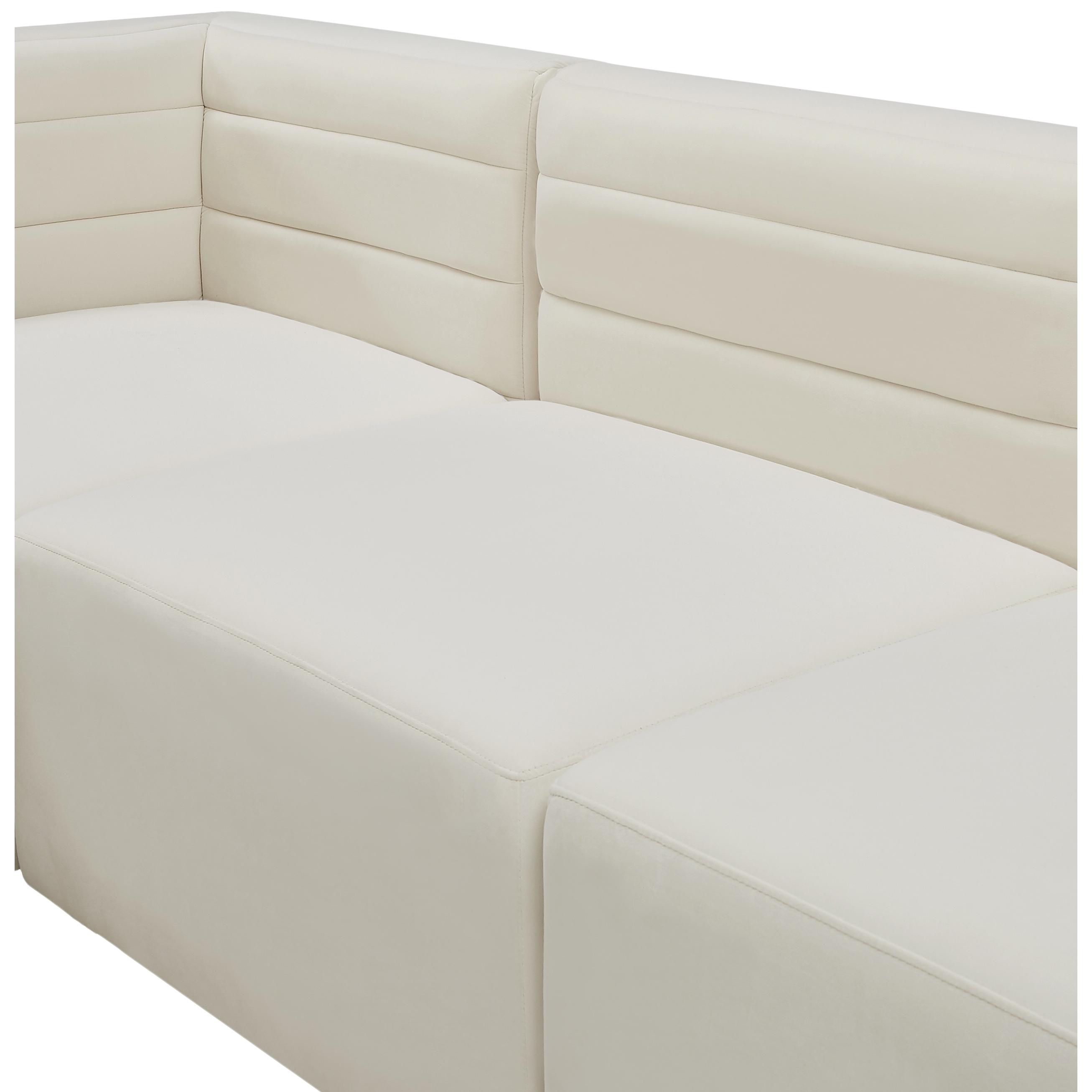 Meridian Quincy Cream Velvet Modular Corner Chair