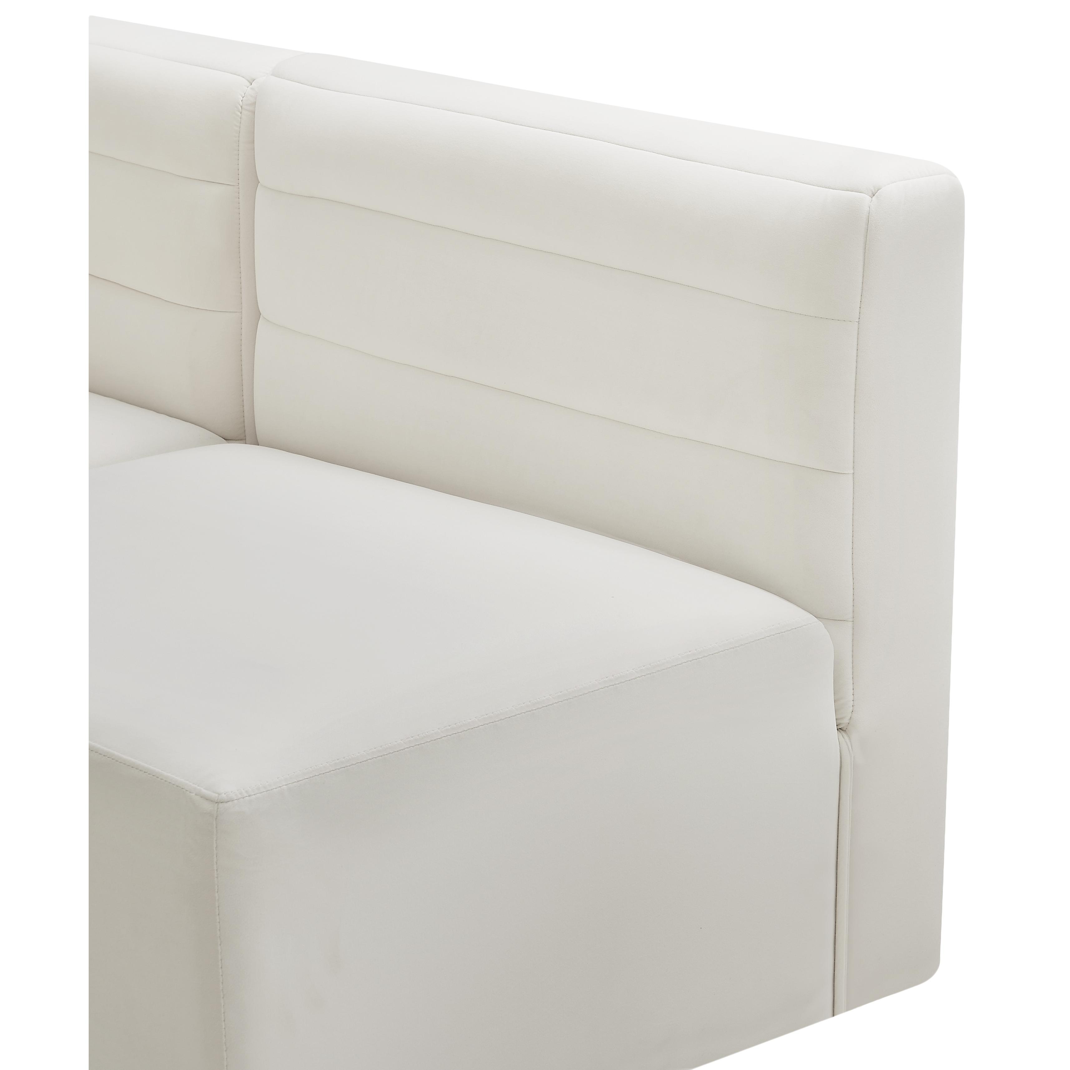 Meridian Quincy Cream Velvet Modular Corner Chair
