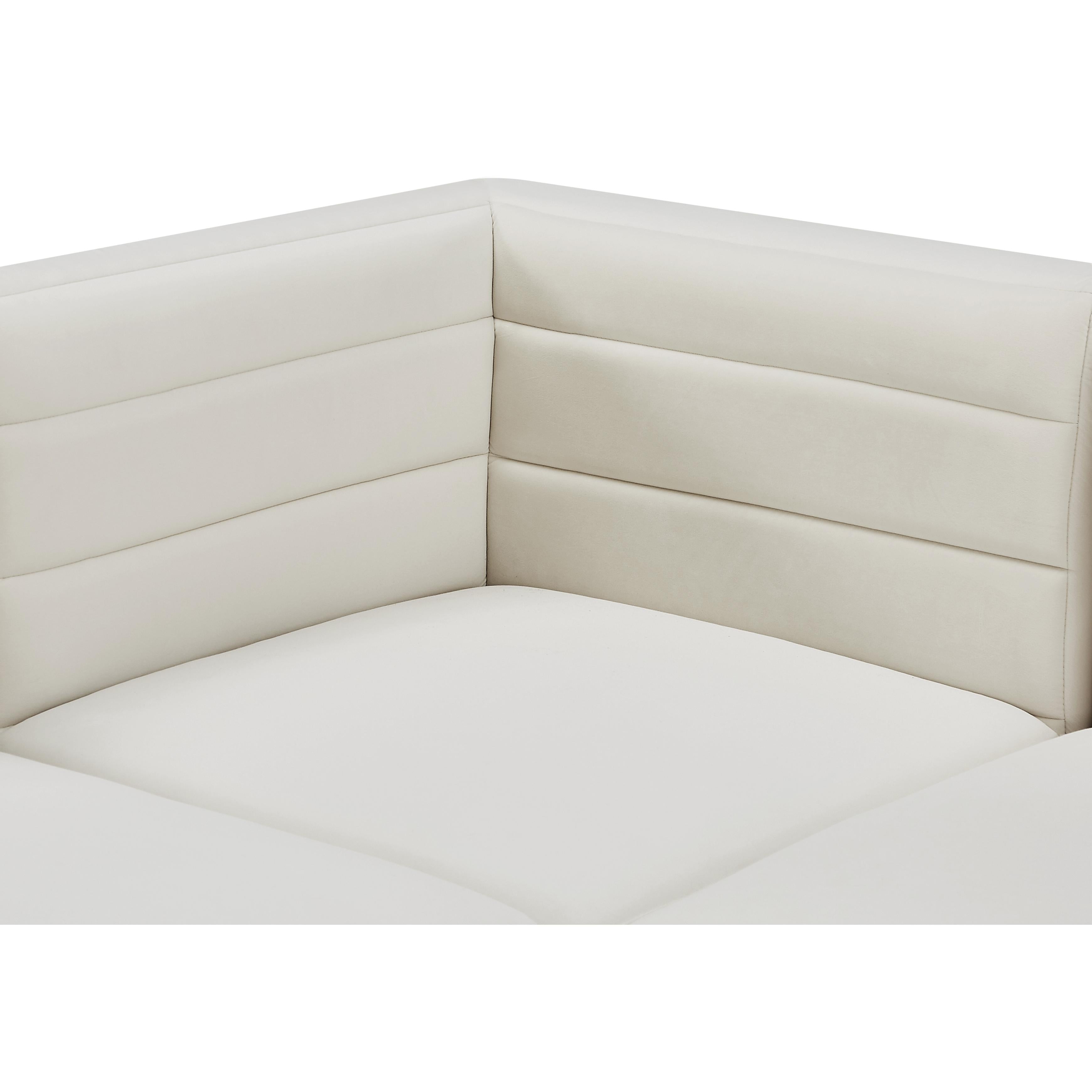 Meridian Quincy Cream Velvet Modular Corner Chair