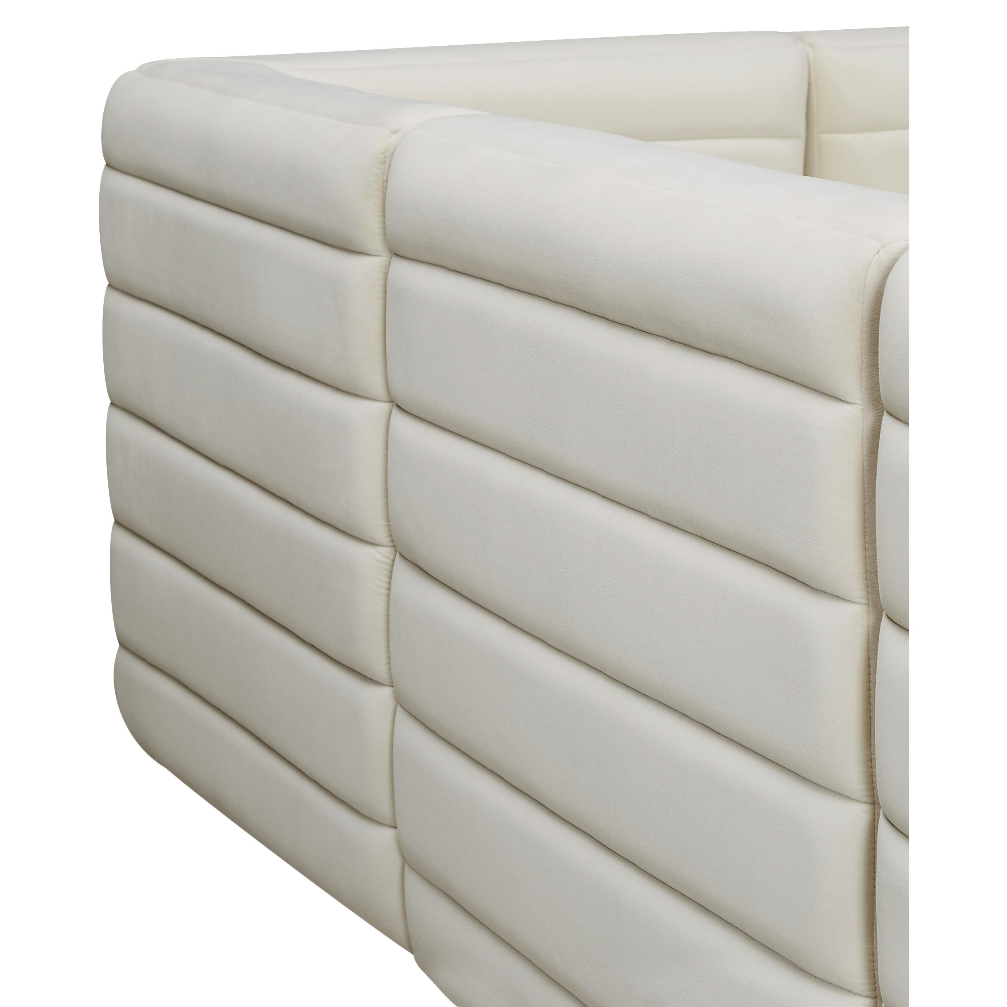 Meridian Quincy Cream Velvet Modular Corner Chair