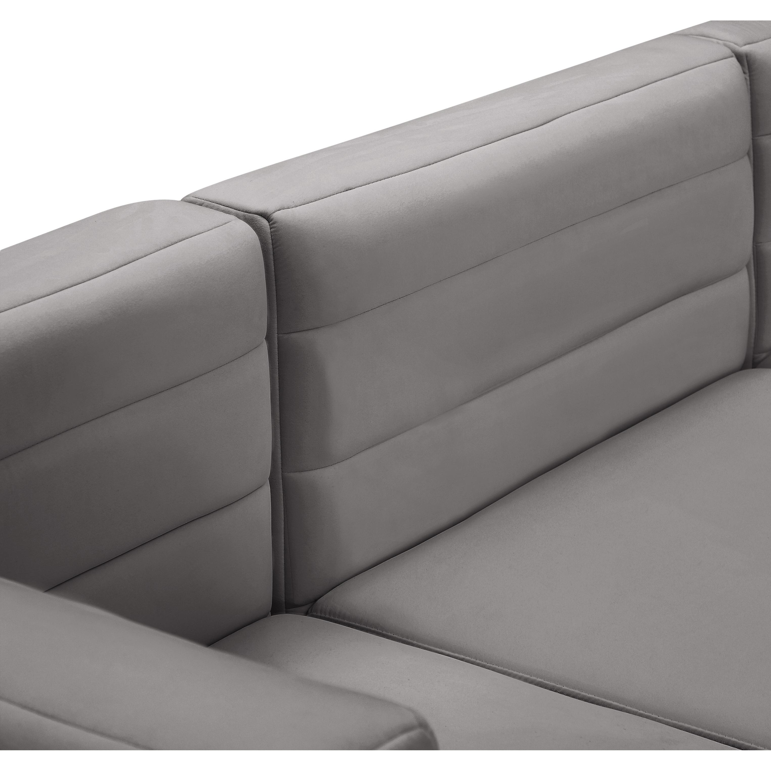 Meridian Quincy Grey Velvet Modular Corner Chair