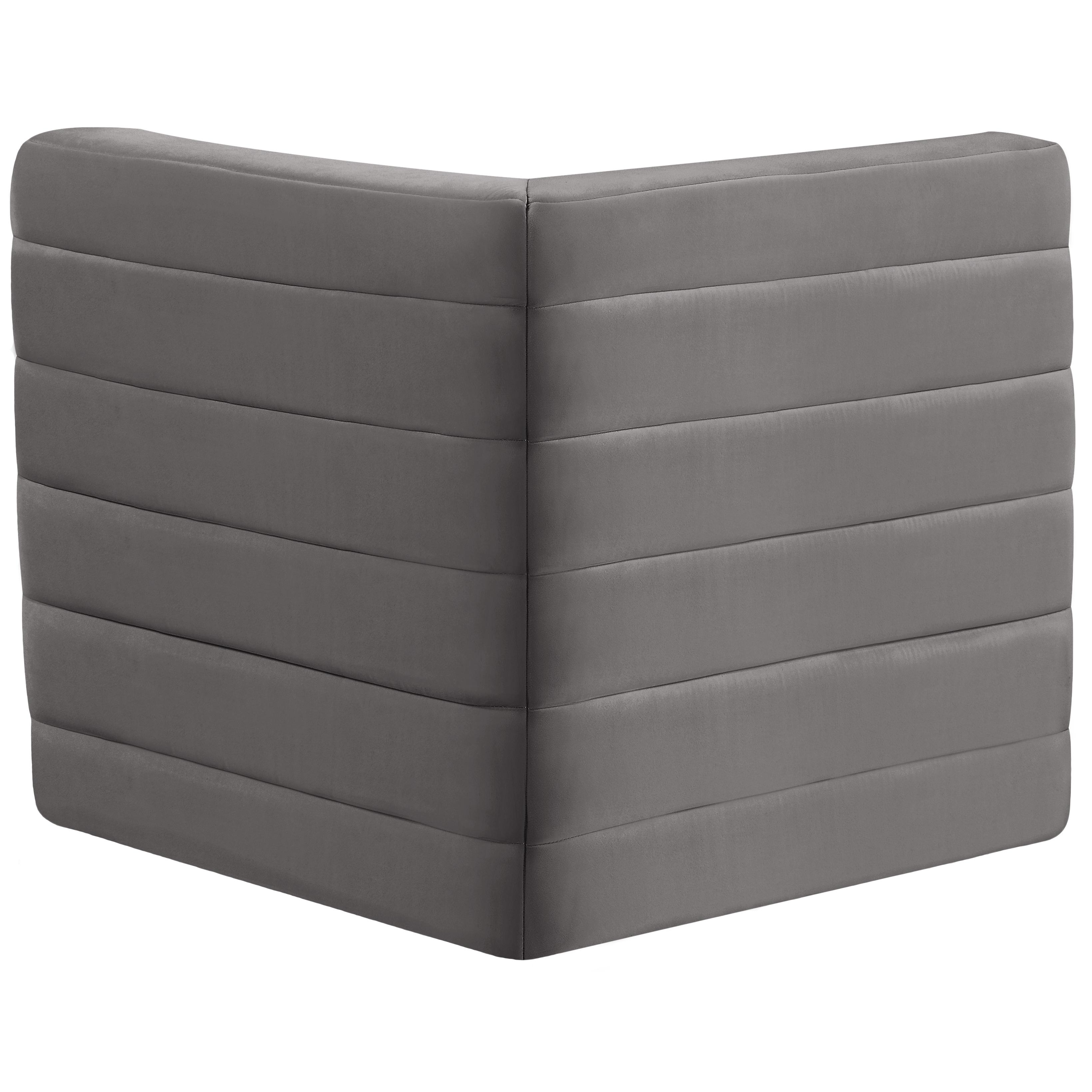 Meridian Quincy Grey Velvet Modular Corner Chair