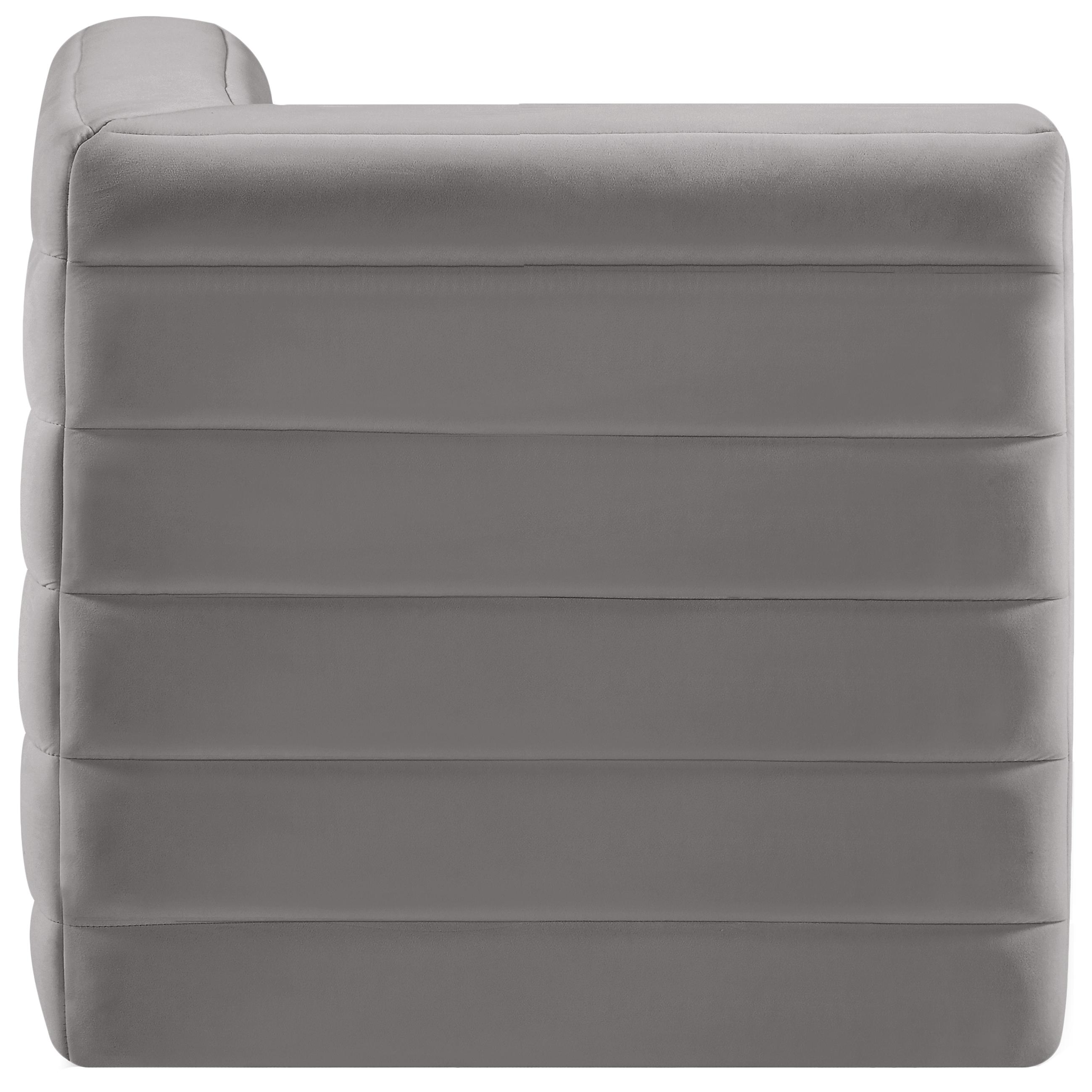 Meridian Quincy Grey Velvet Modular Corner Chair