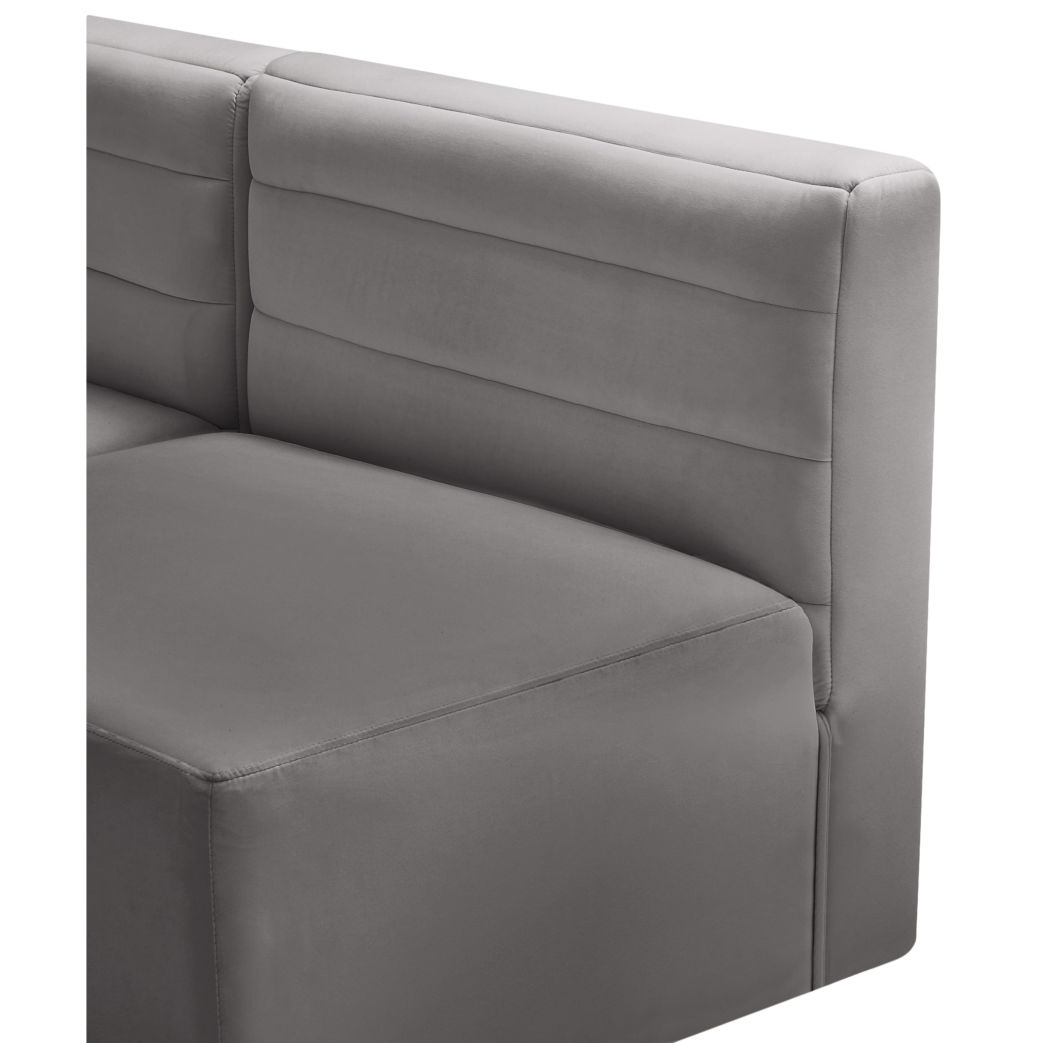 Meridian Quincy Grey Velvet Modular Corner Chair