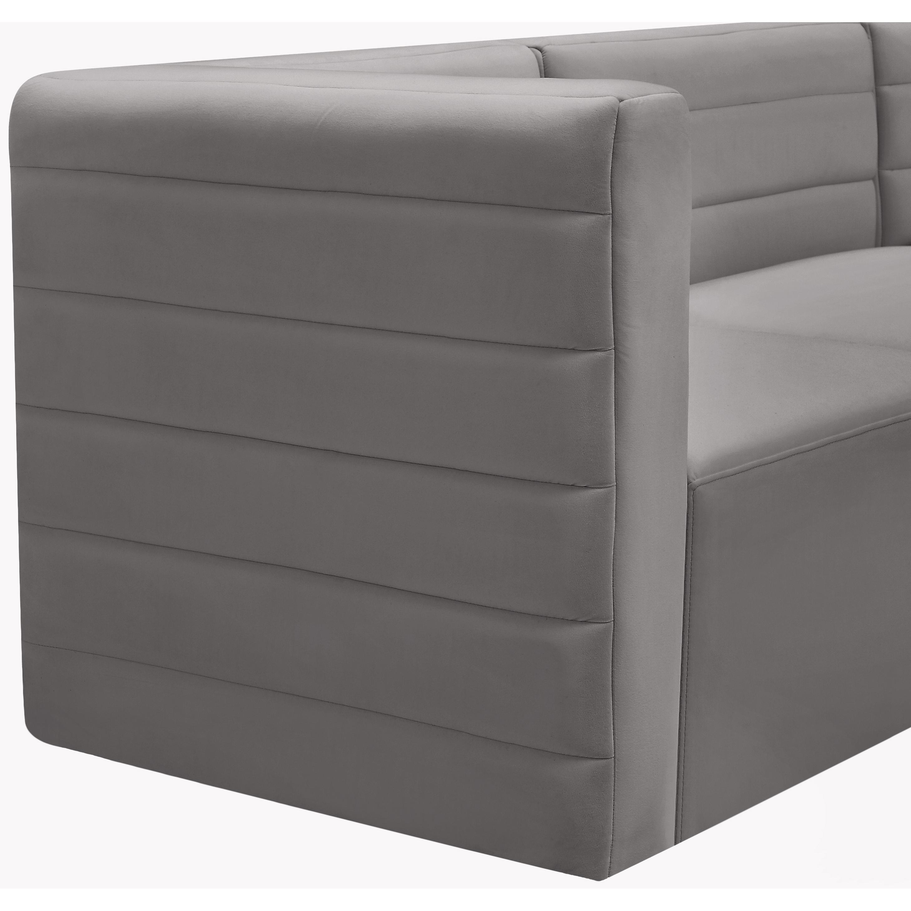 Meridian Quincy Grey Velvet Modular Corner Chair