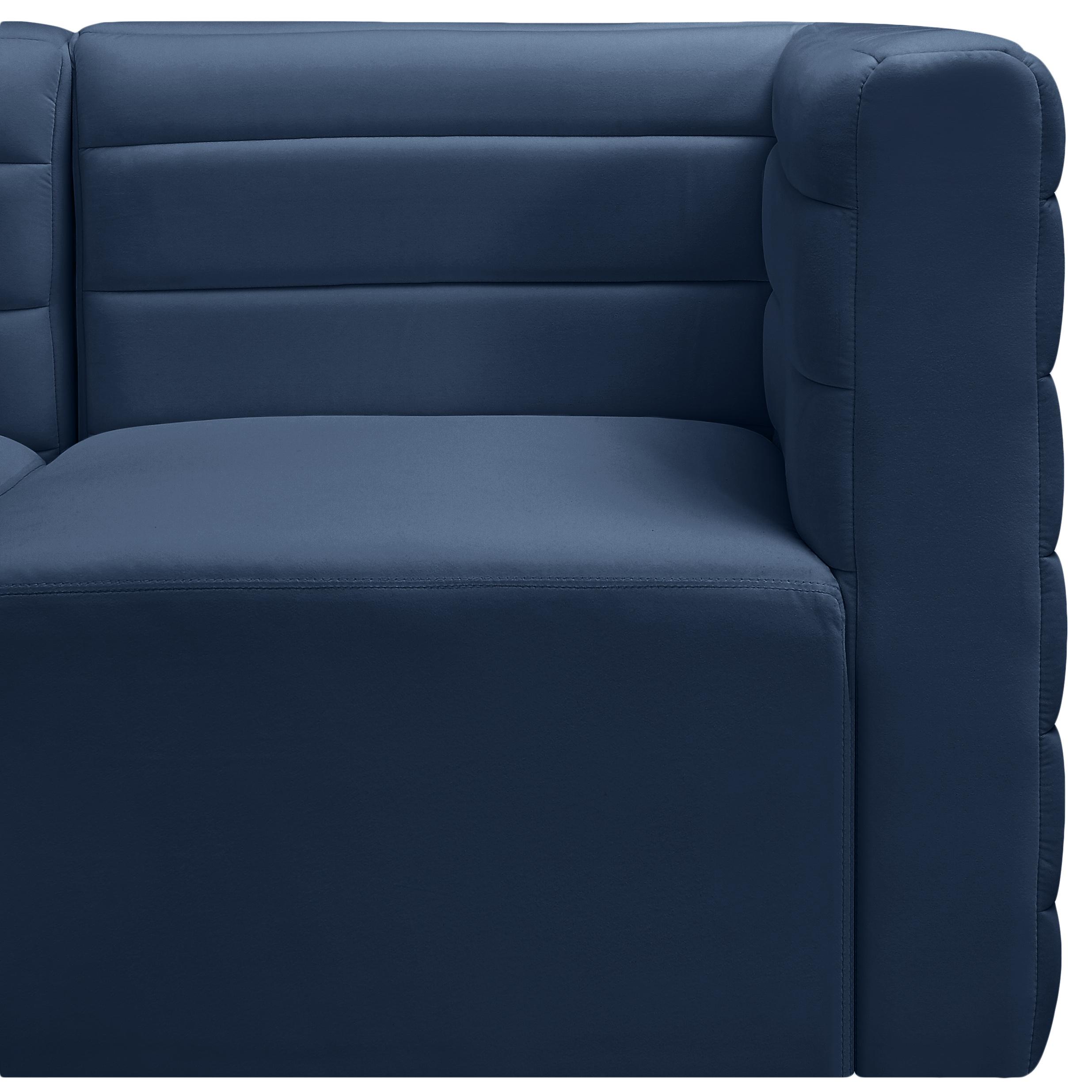 Meridian Quincy Navy Velvet Modular Corner Chair