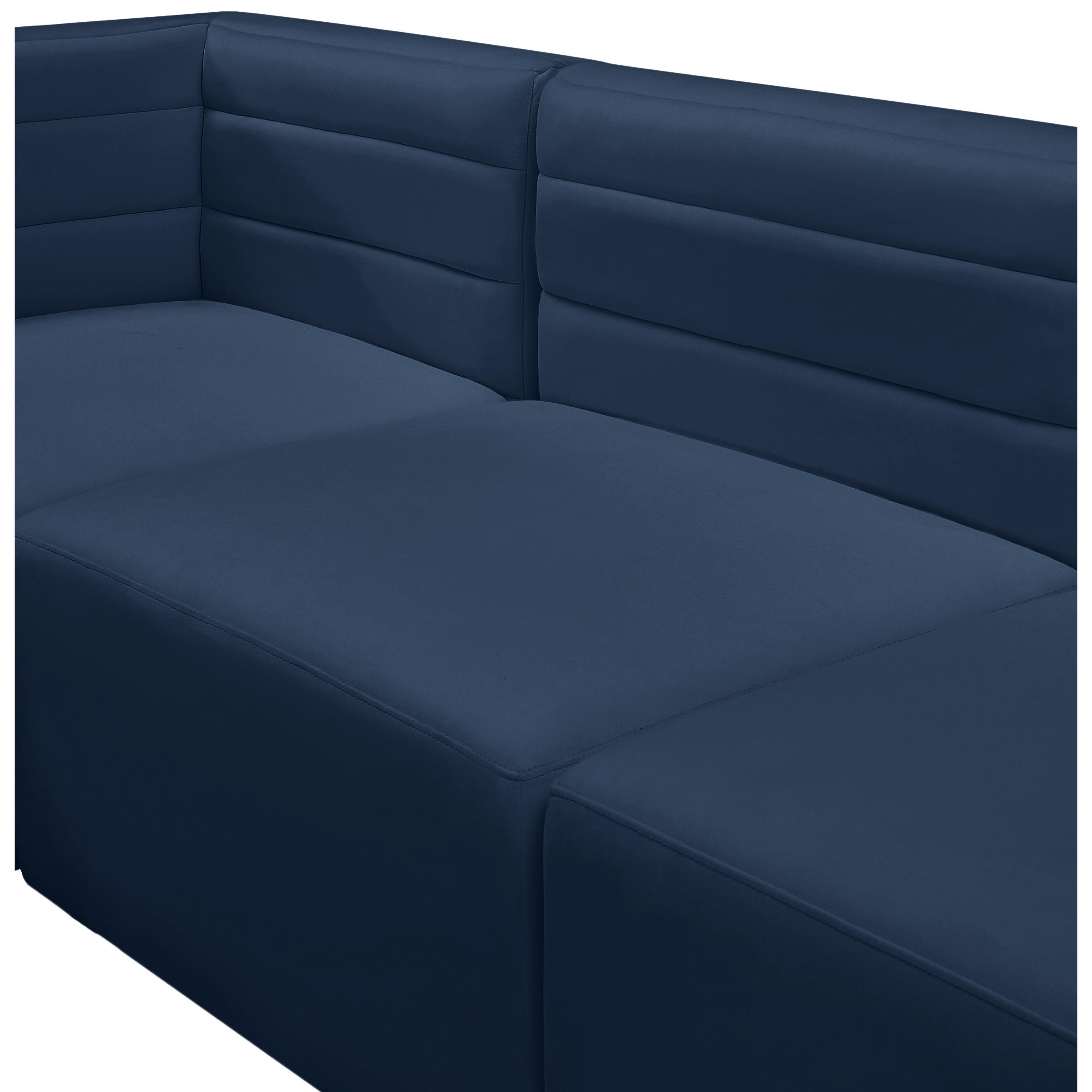 Meridian Quincy Navy Velvet Modular Corner Chair