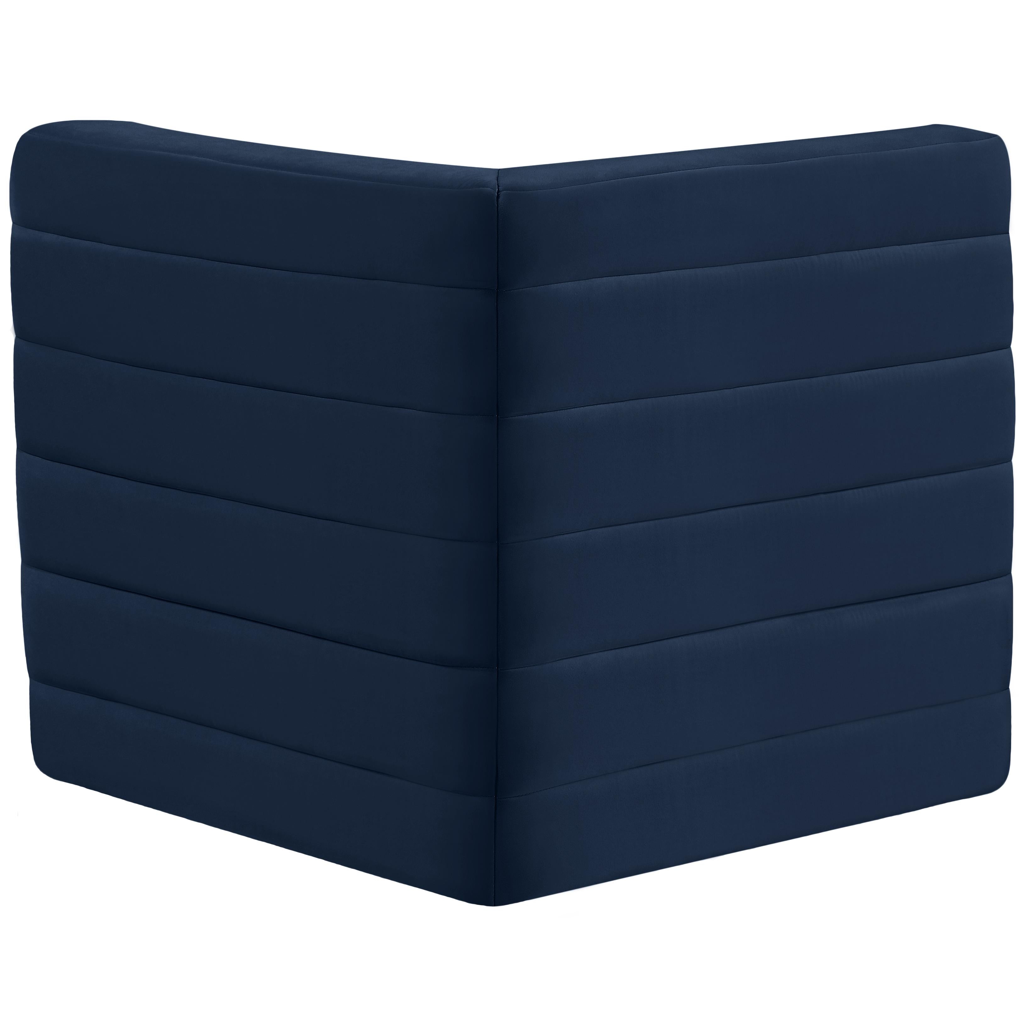 Meridian Quincy Navy Velvet Modular Corner Chair