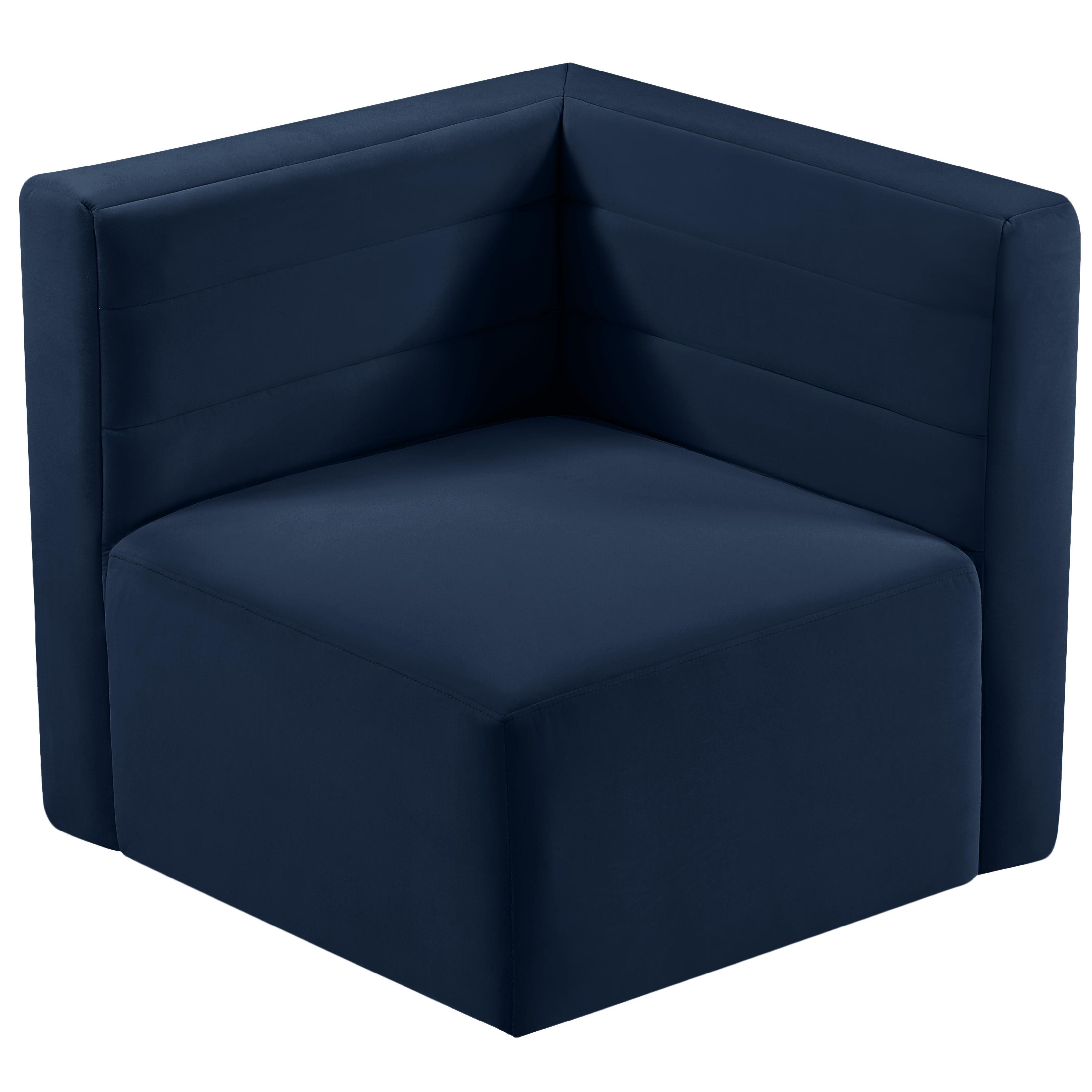Meridian Quincy Navy Velvet Modular Corner Chair