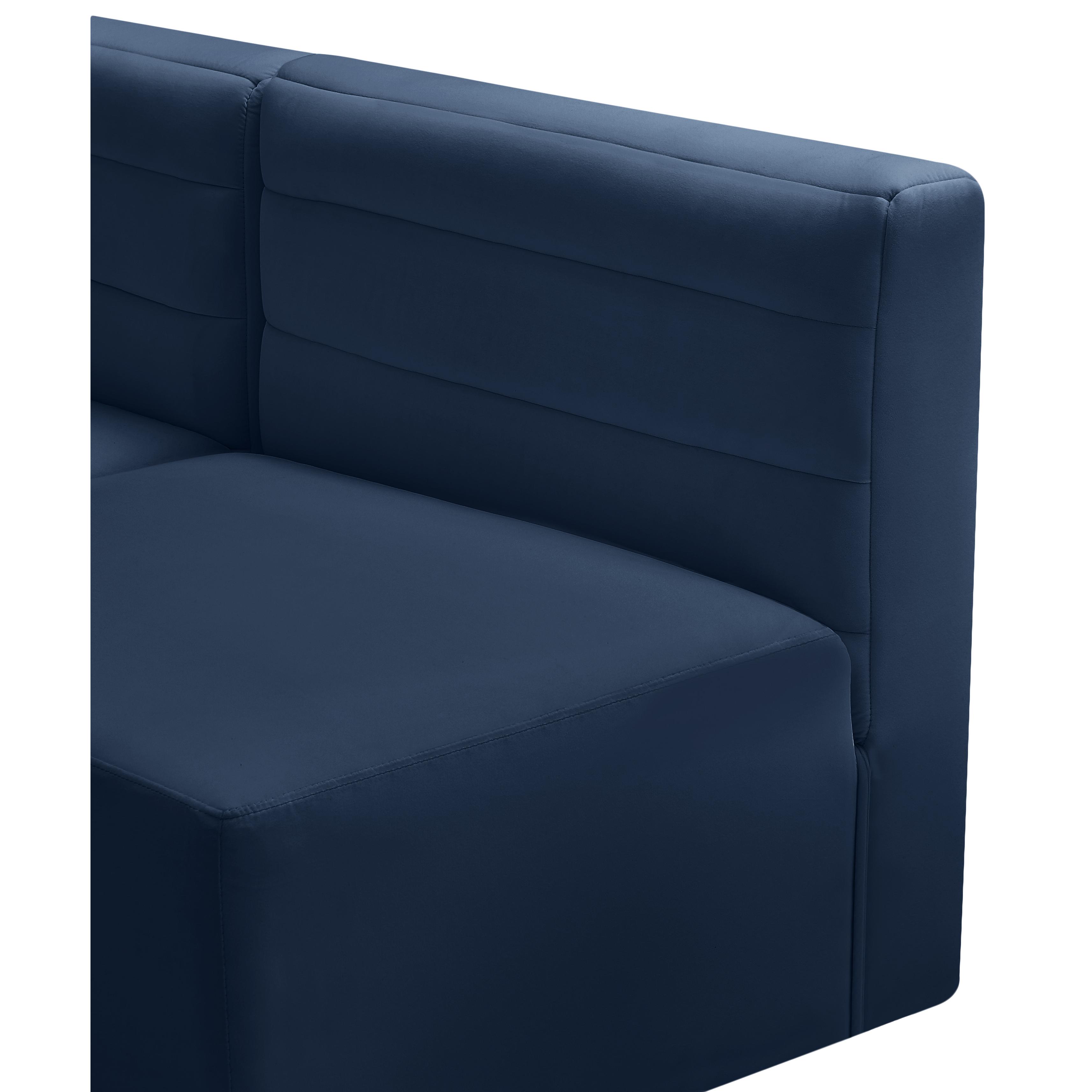 Meridian Quincy Navy Velvet Modular Corner Chair