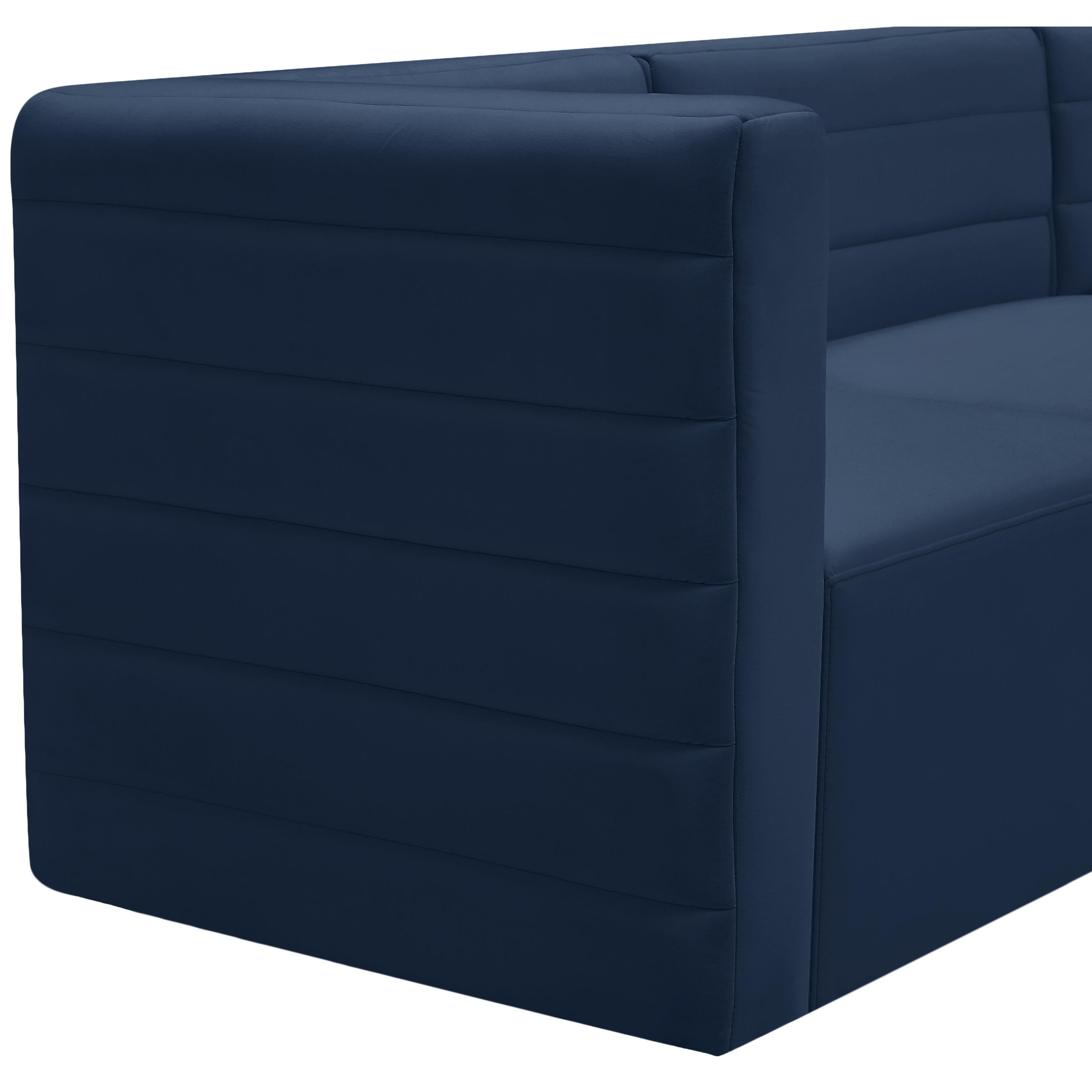 Meridian Quincy Navy Velvet Modular Corner Chair
