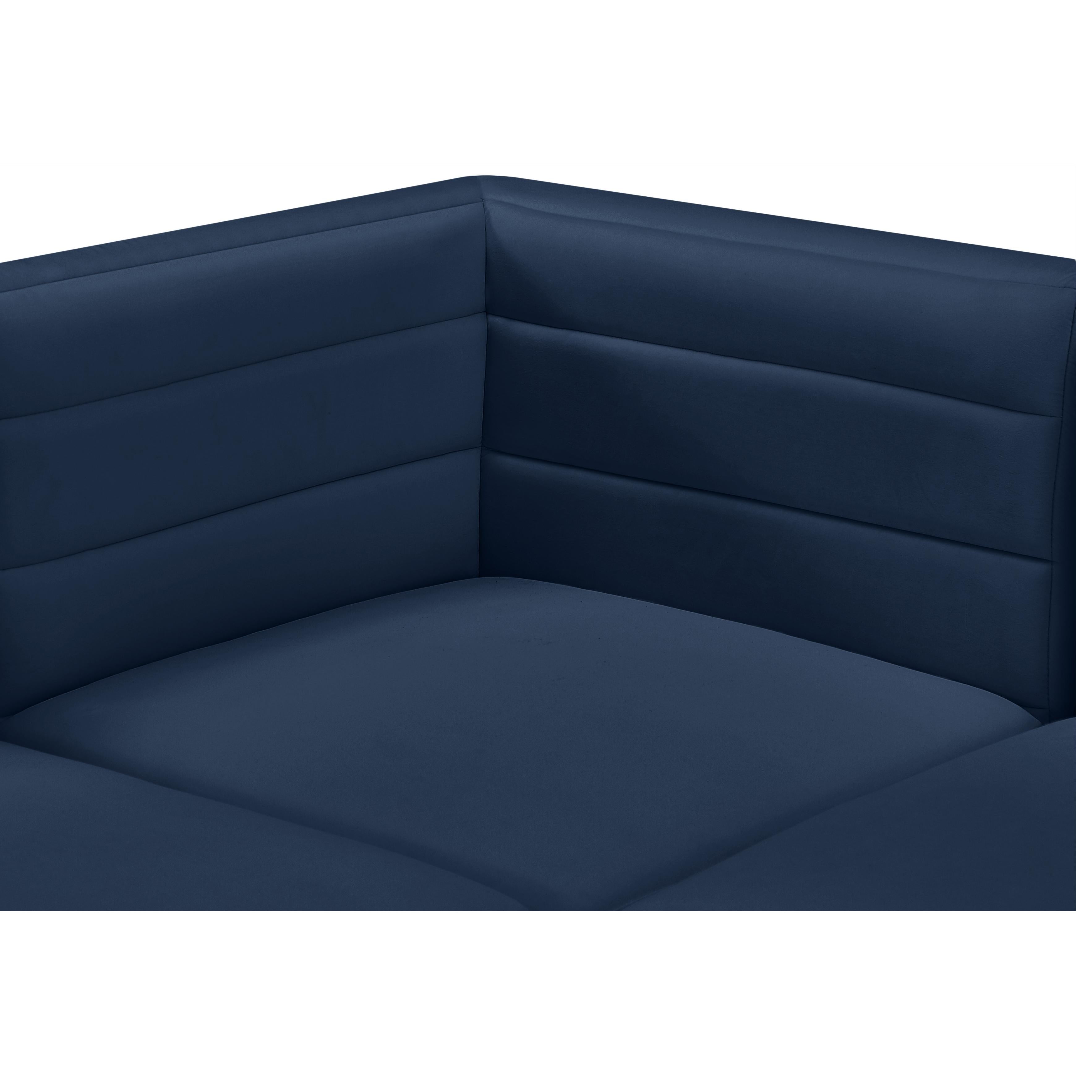 Meridian Quincy Navy Velvet Modular Corner Chair