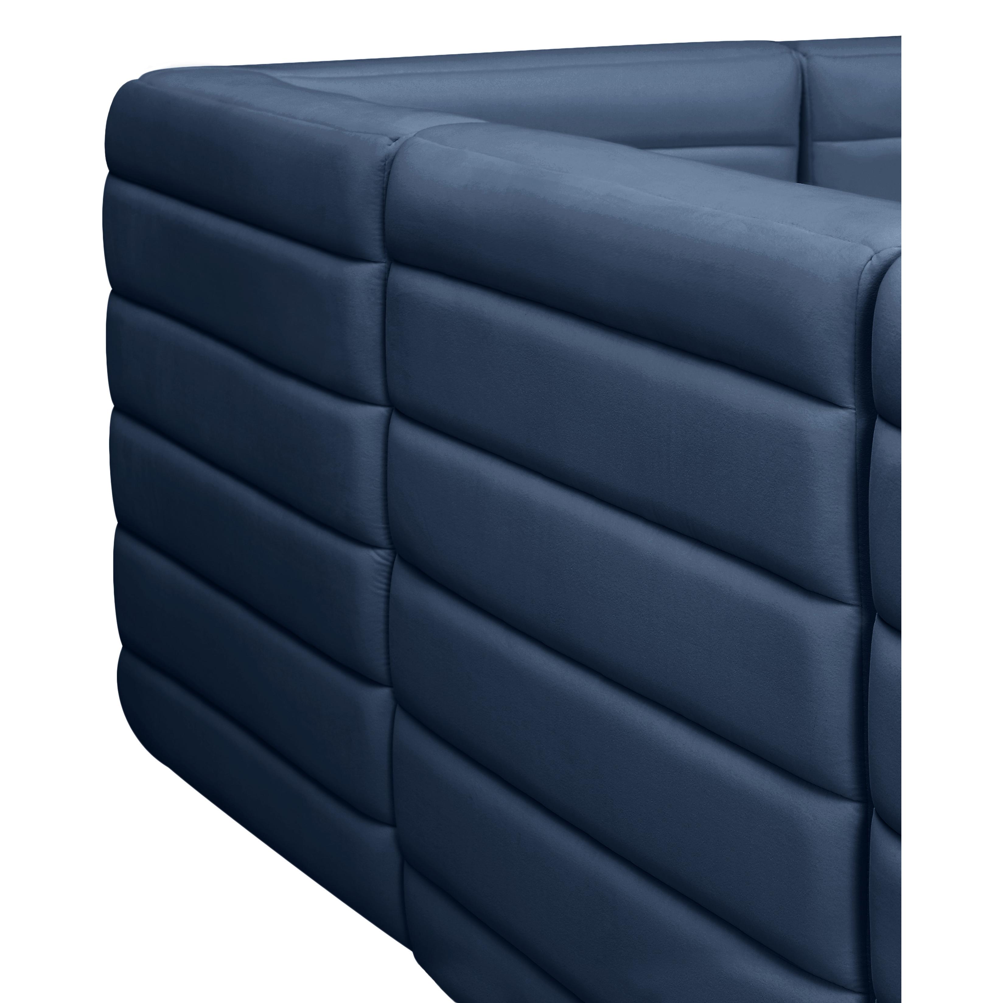 Meridian Quincy Navy Velvet Modular Corner Chair