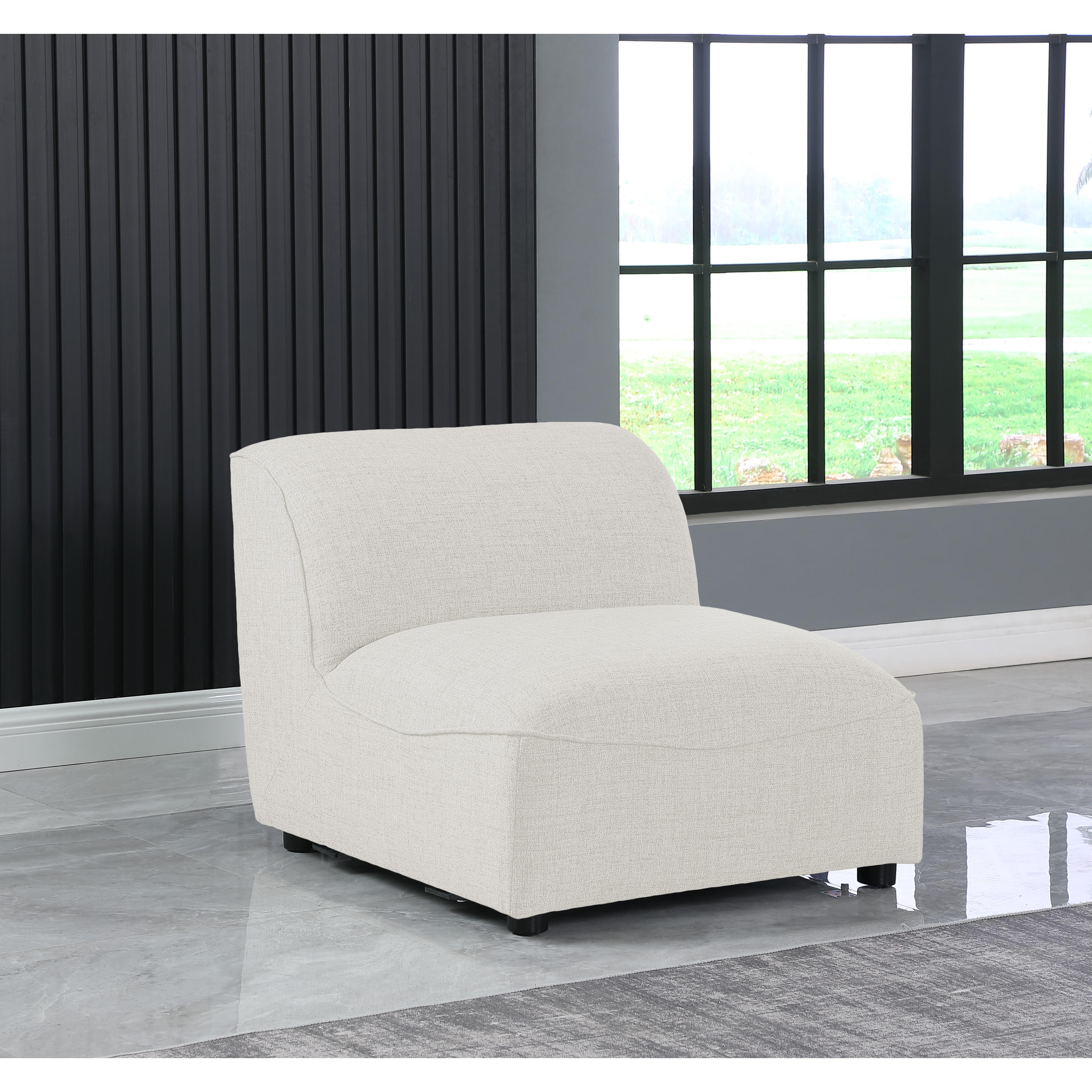 Meridian Miramar Cream Durable Linen Textured Armless