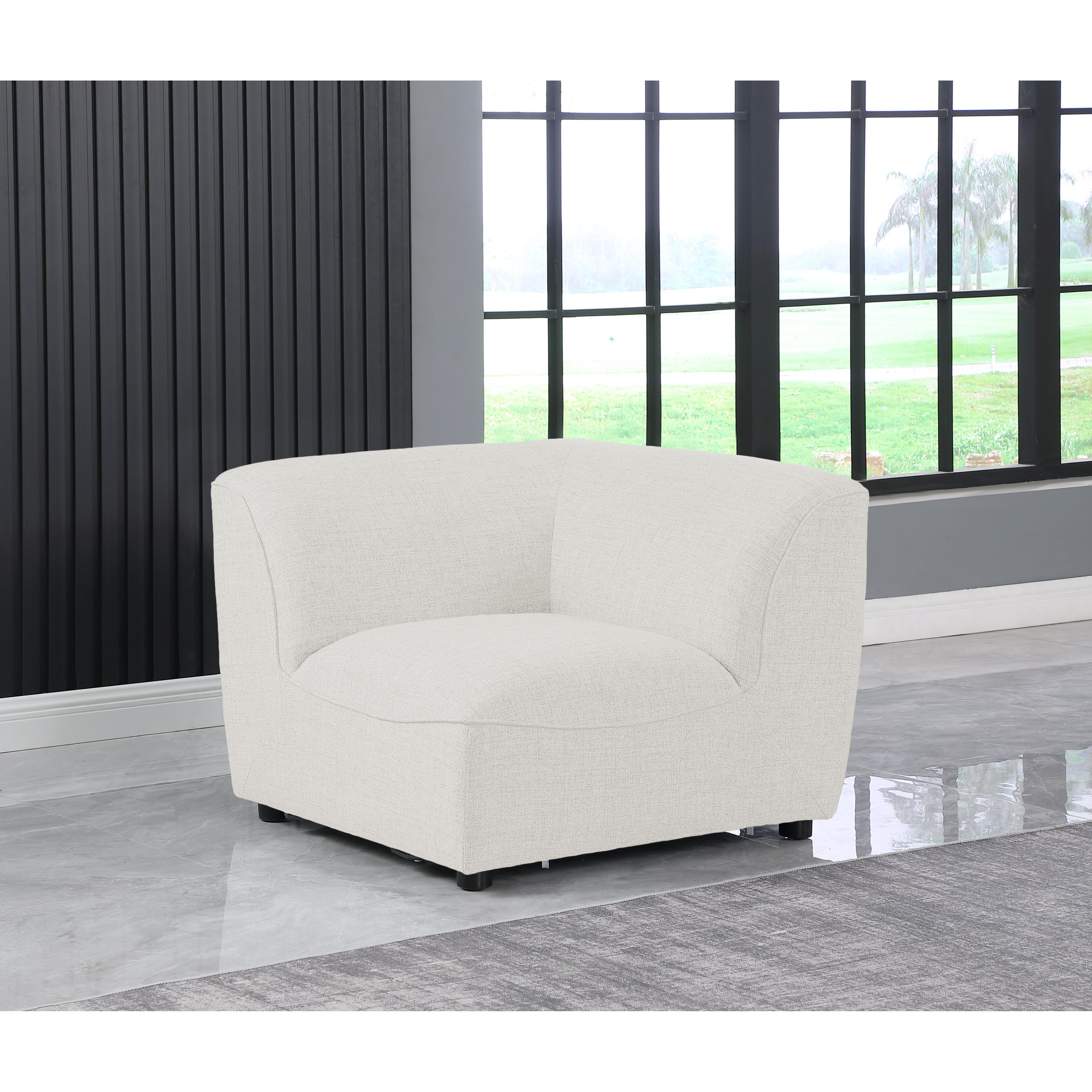 Meridian Miramar Cream Durable Linen Textured Corner