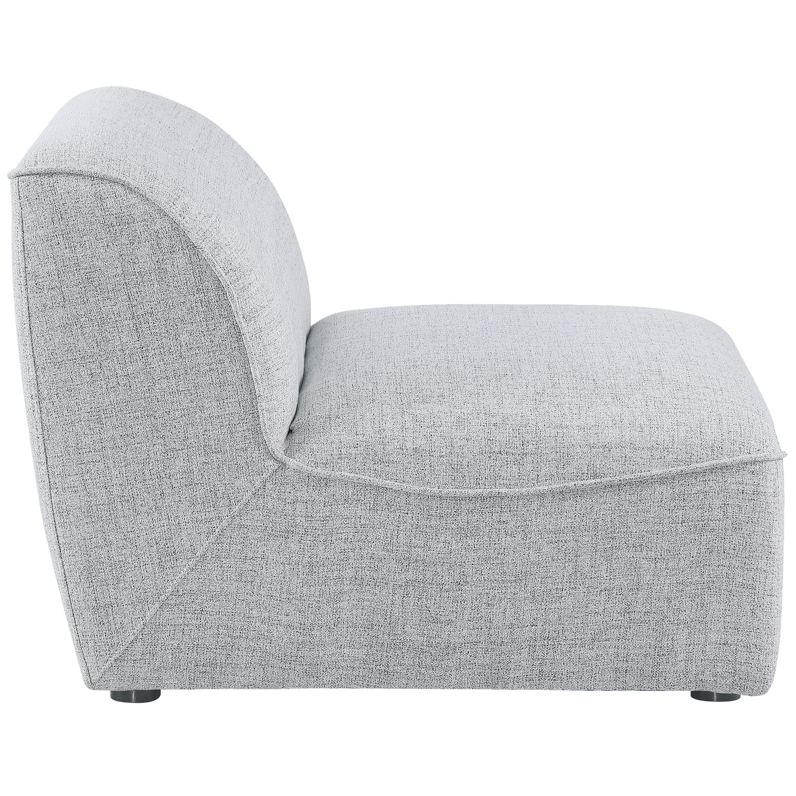 Meridian Miramar Grey Durable Linen Textured Armless