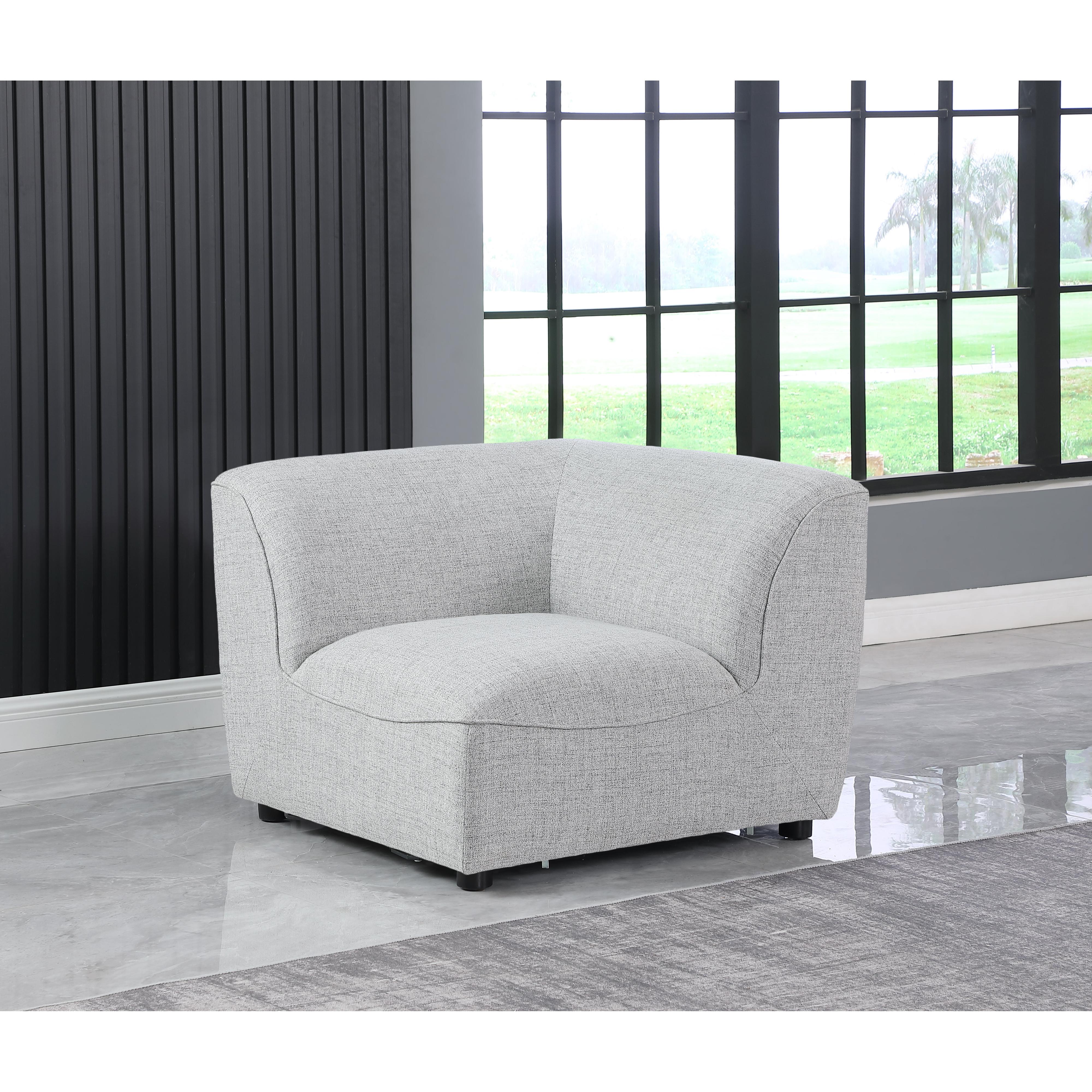 Meridian Miramar Grey Durable Linen Textured Corner