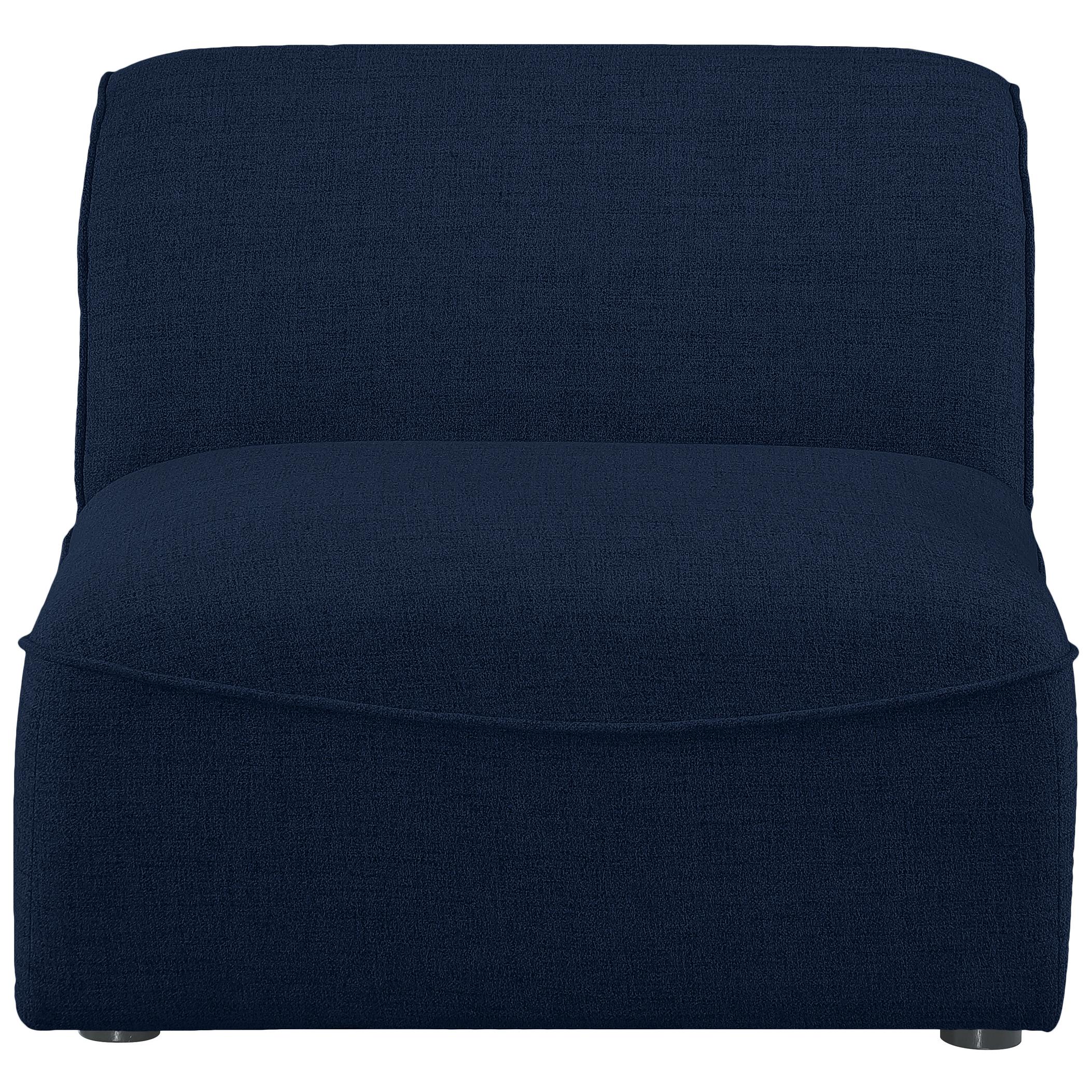 Meridian Miramar Navy Durable Linen Textured Armless